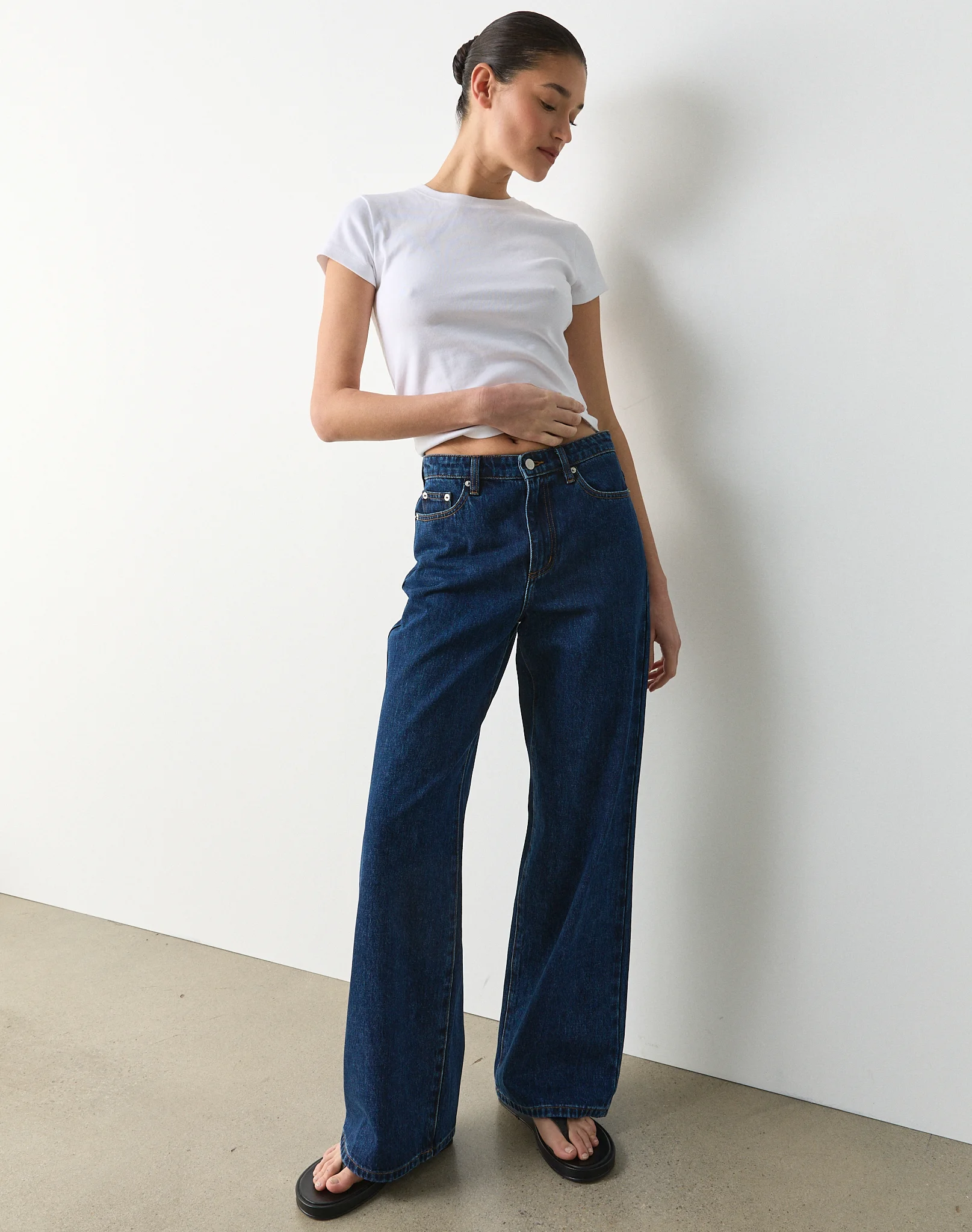High Rise Straight Leg Jean Billie Blue Wash