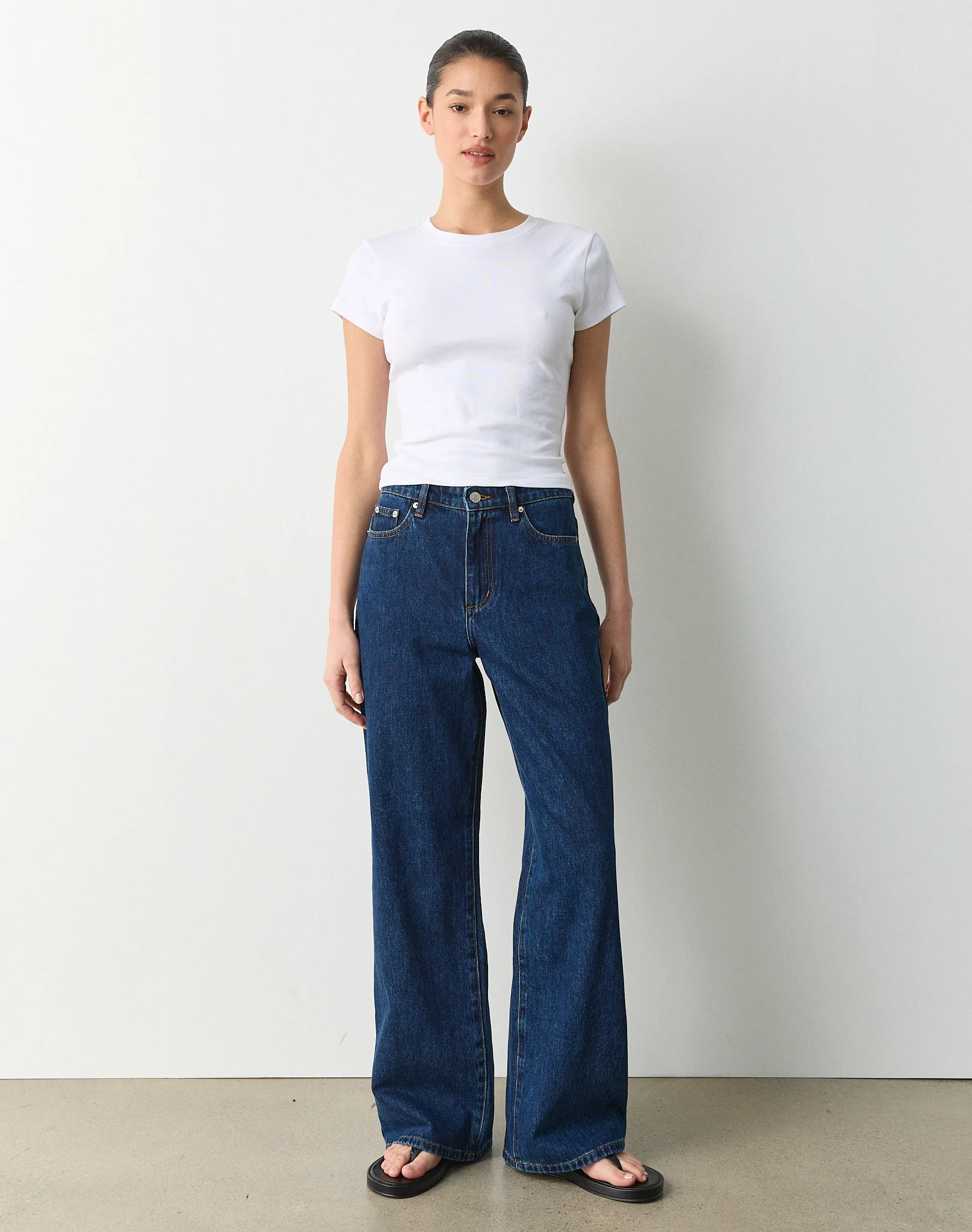 High Rise Straight Leg Jean Billie Blue Wash