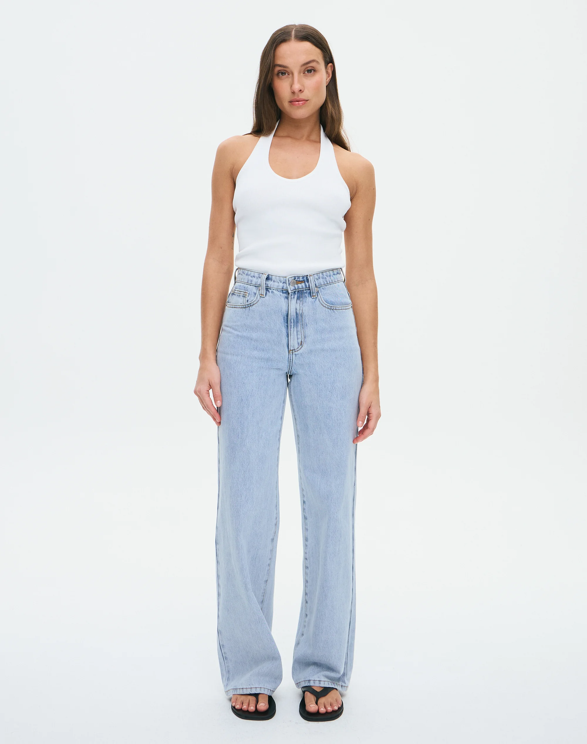 High Rise Straight Leg Jean Light Blue Breeze
