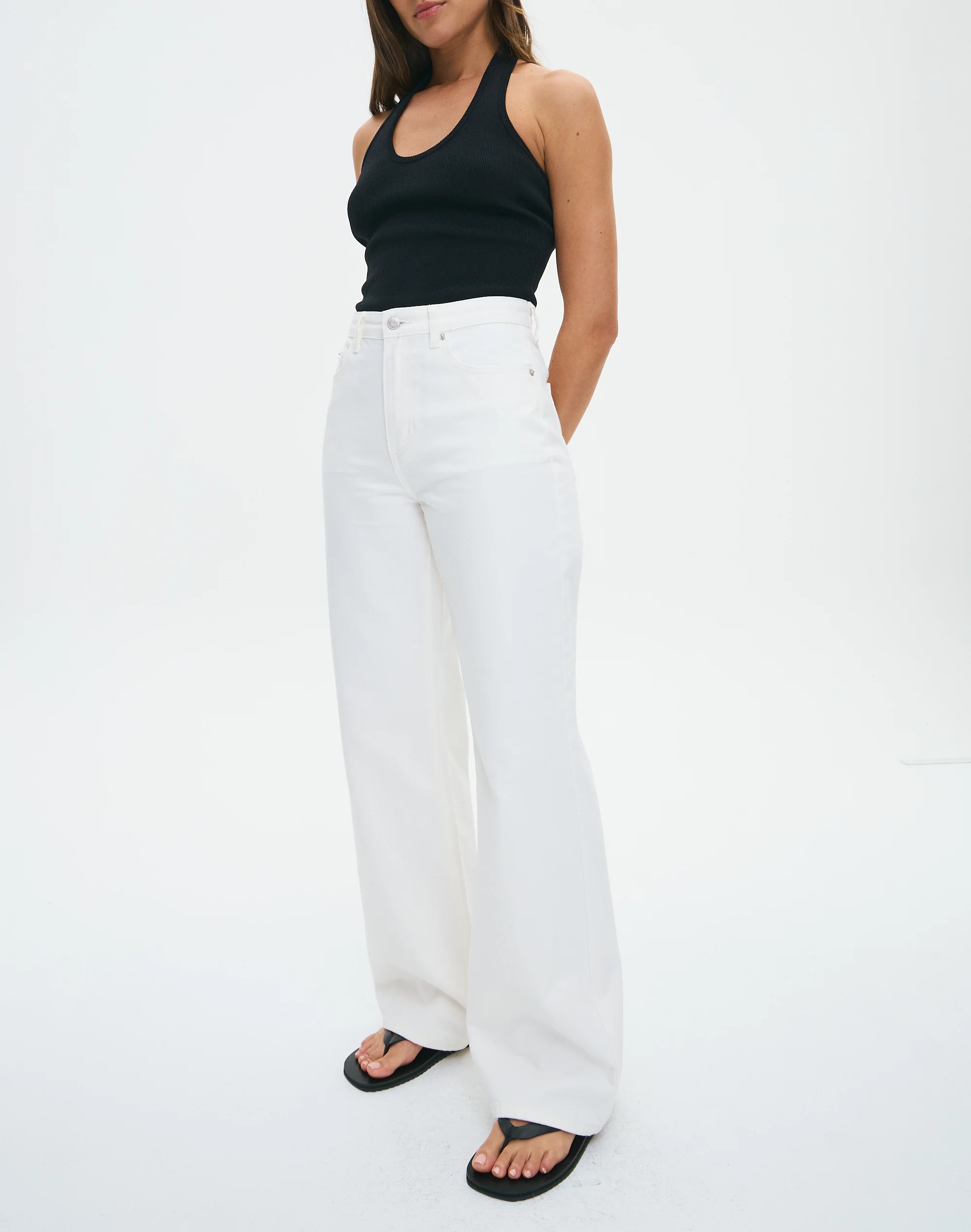 High Rise Straight Leg Jean Milk