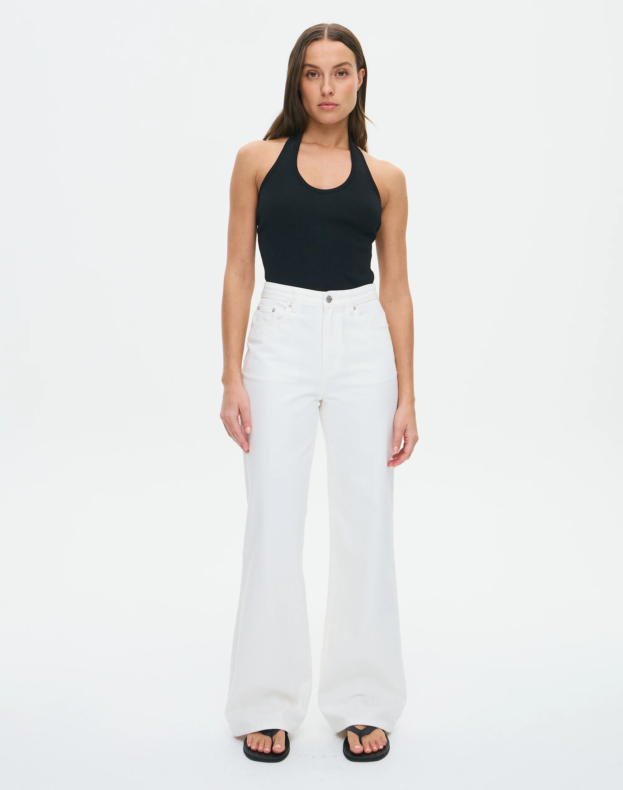 High Rise Straight Leg Jean Milk