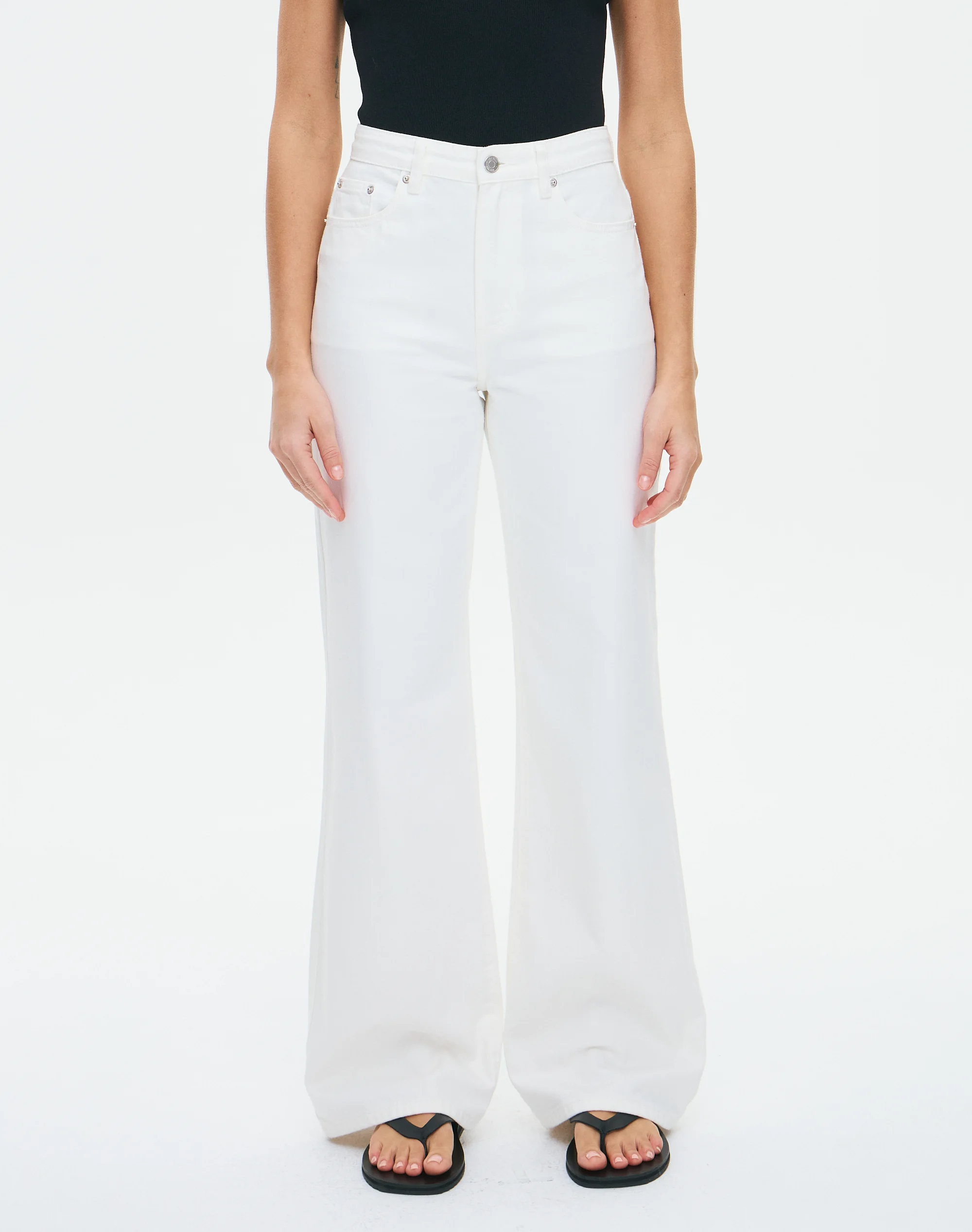 High Rise Straight Leg Jean Milk