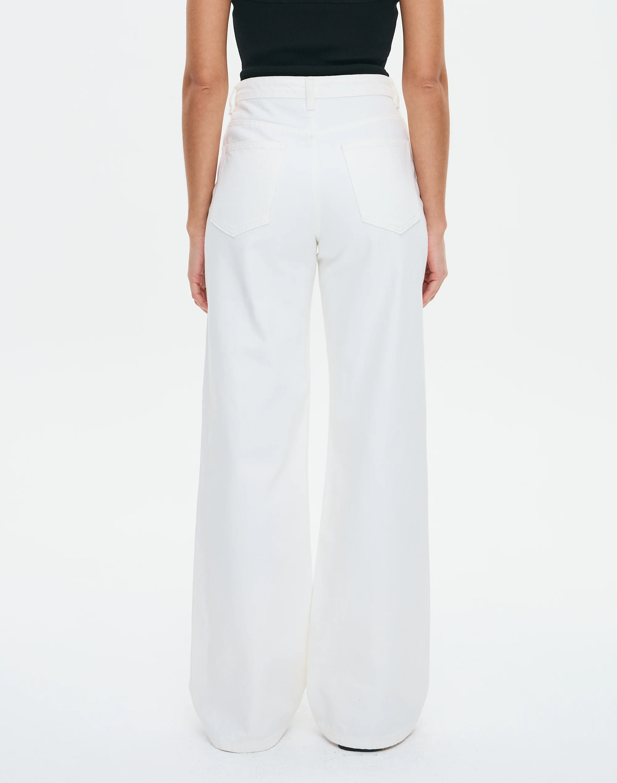 High Rise Straight Leg Jean Milk