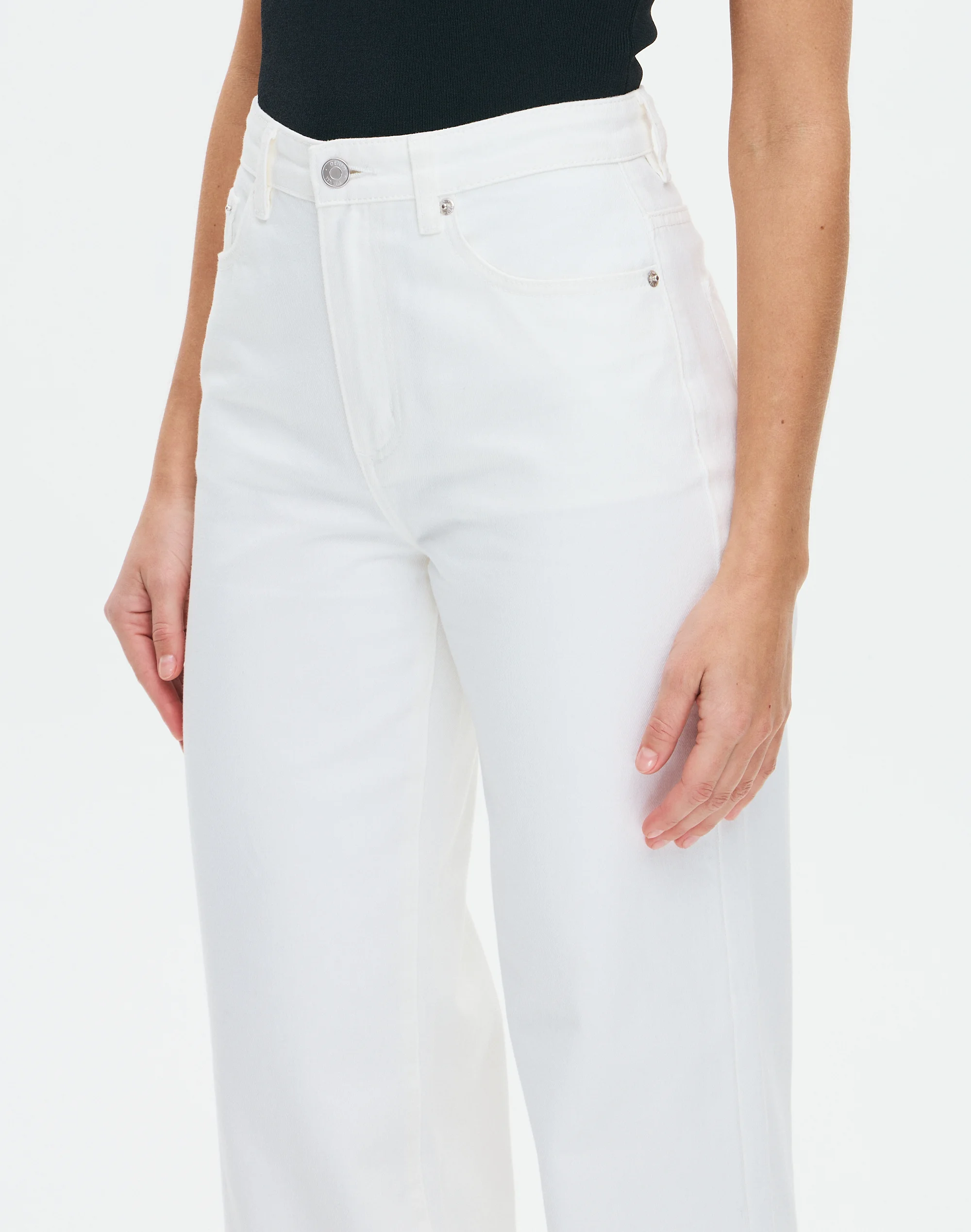 High Rise Straight Leg Jean Milk