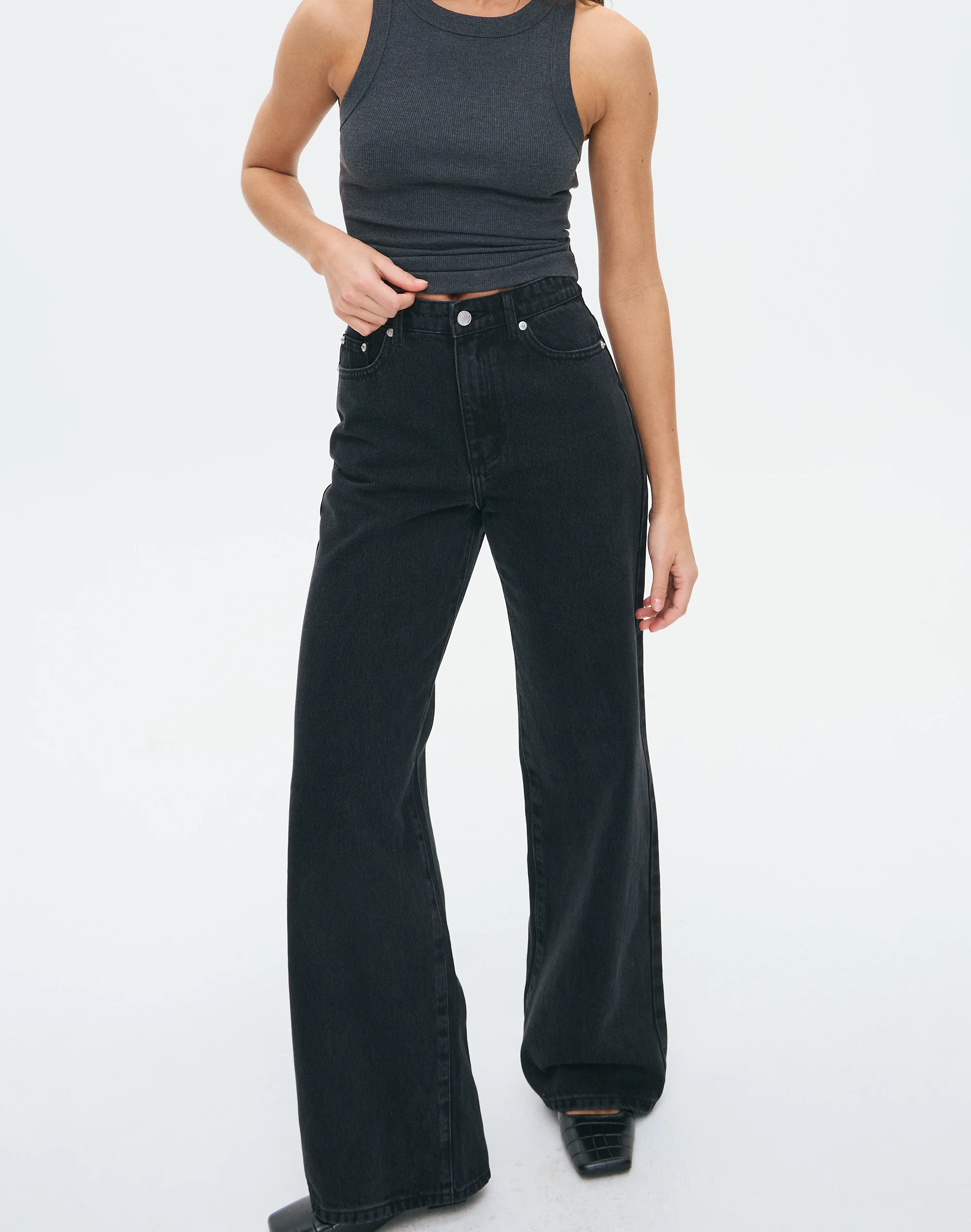 High Rise Straight Leg Jean Vintage Black