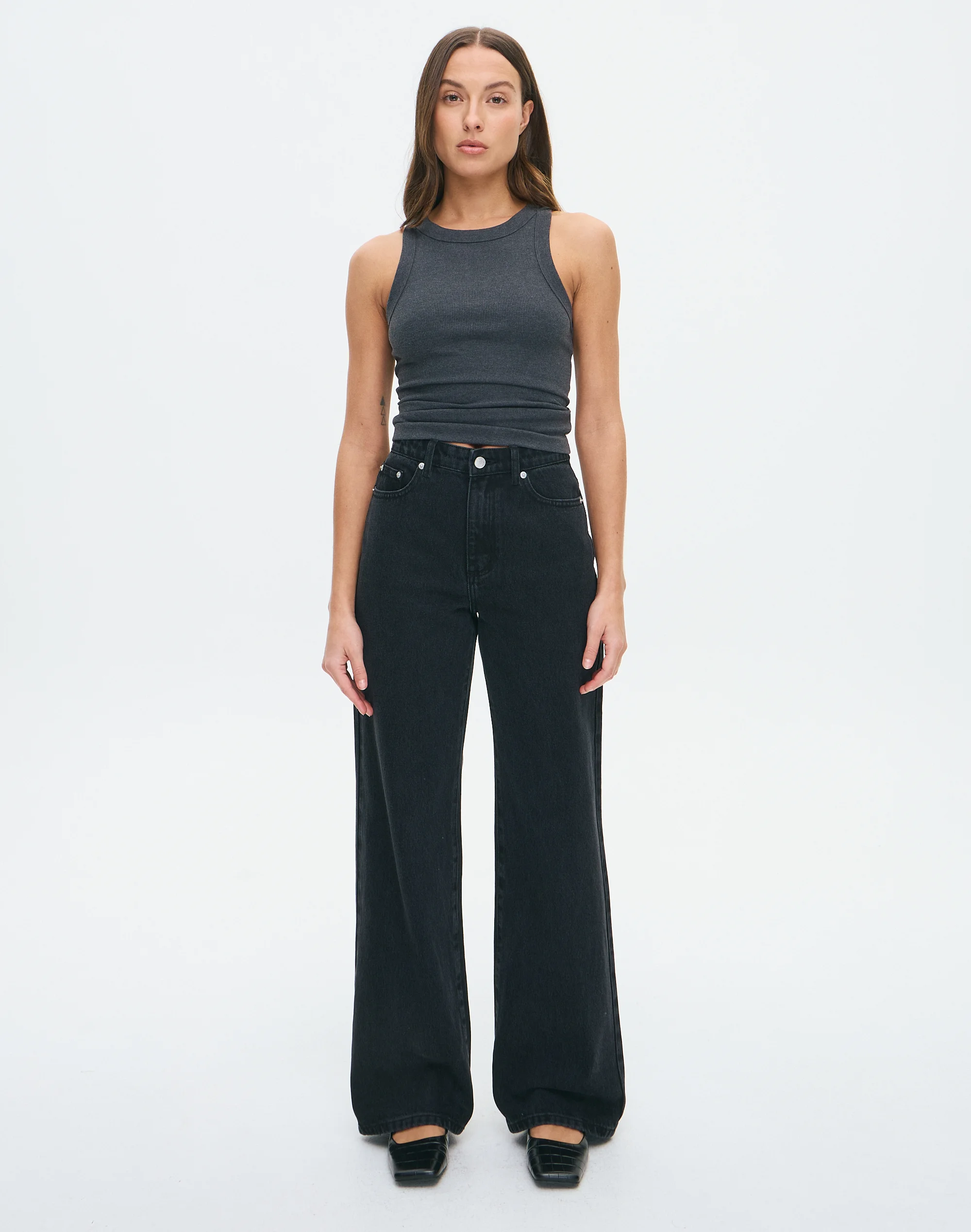High Rise Straight Leg Jean Vintage Black