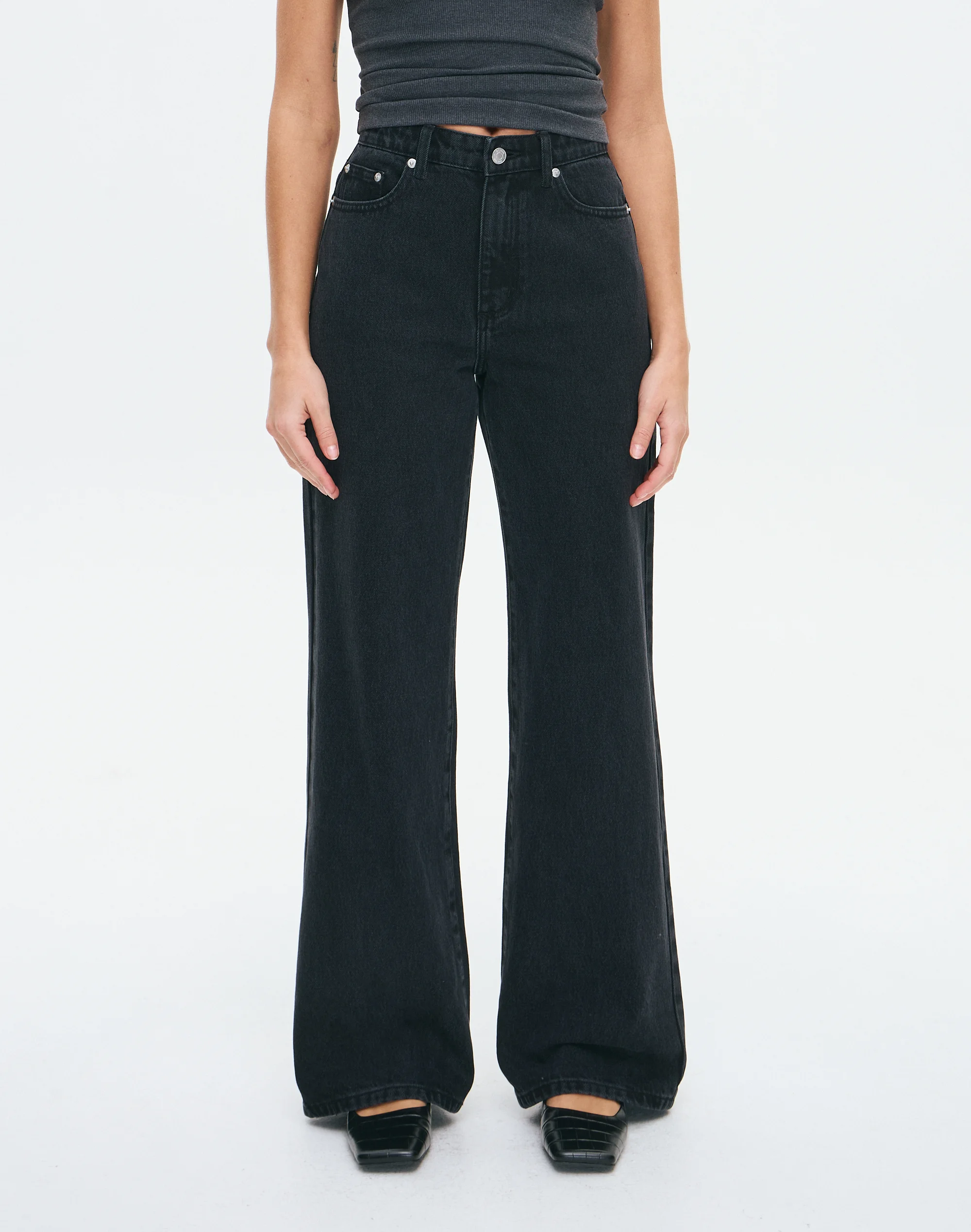High Rise Straight Leg Jean Vintage Black