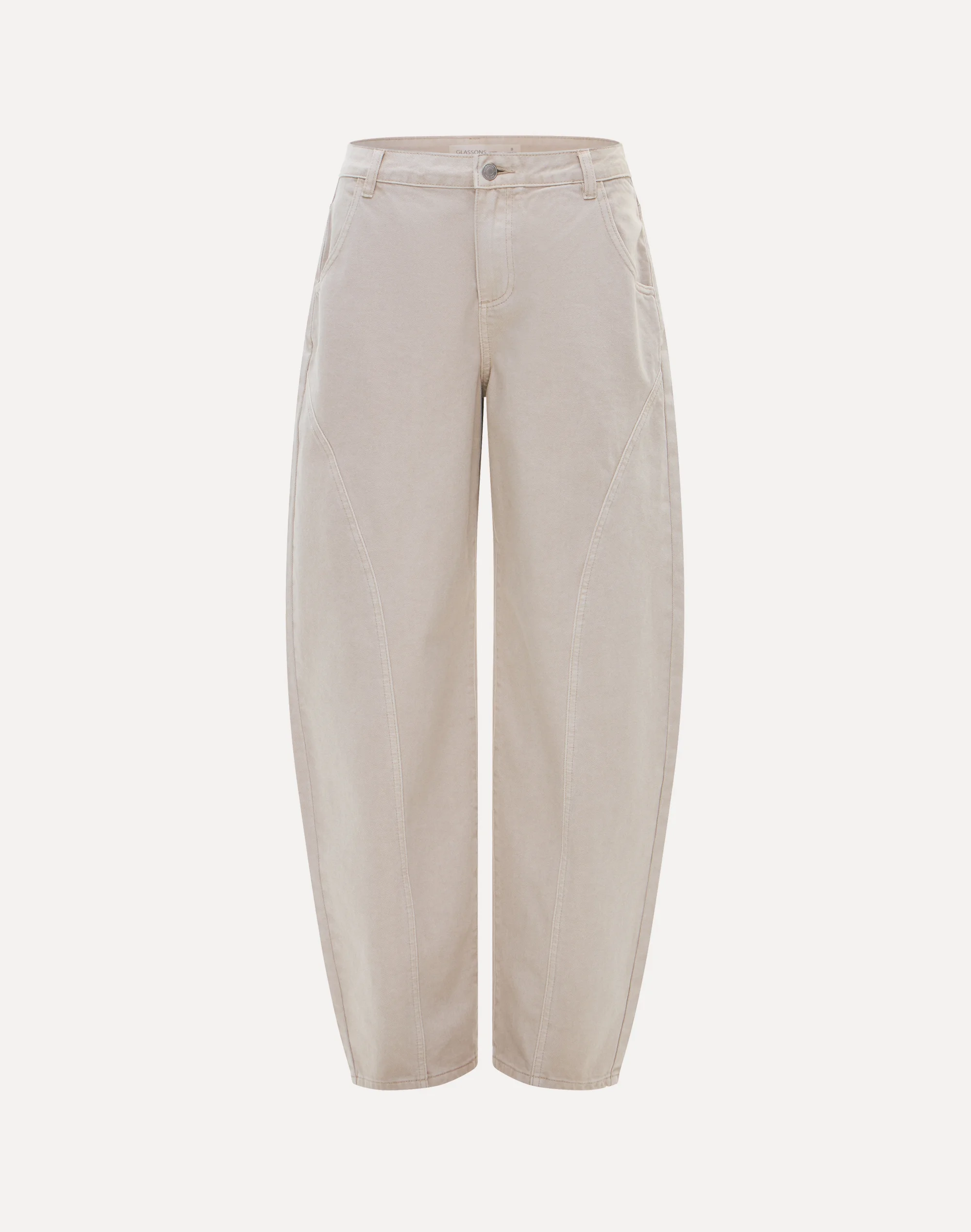 Seam Detail Barrel Leg Jean Beach Sand