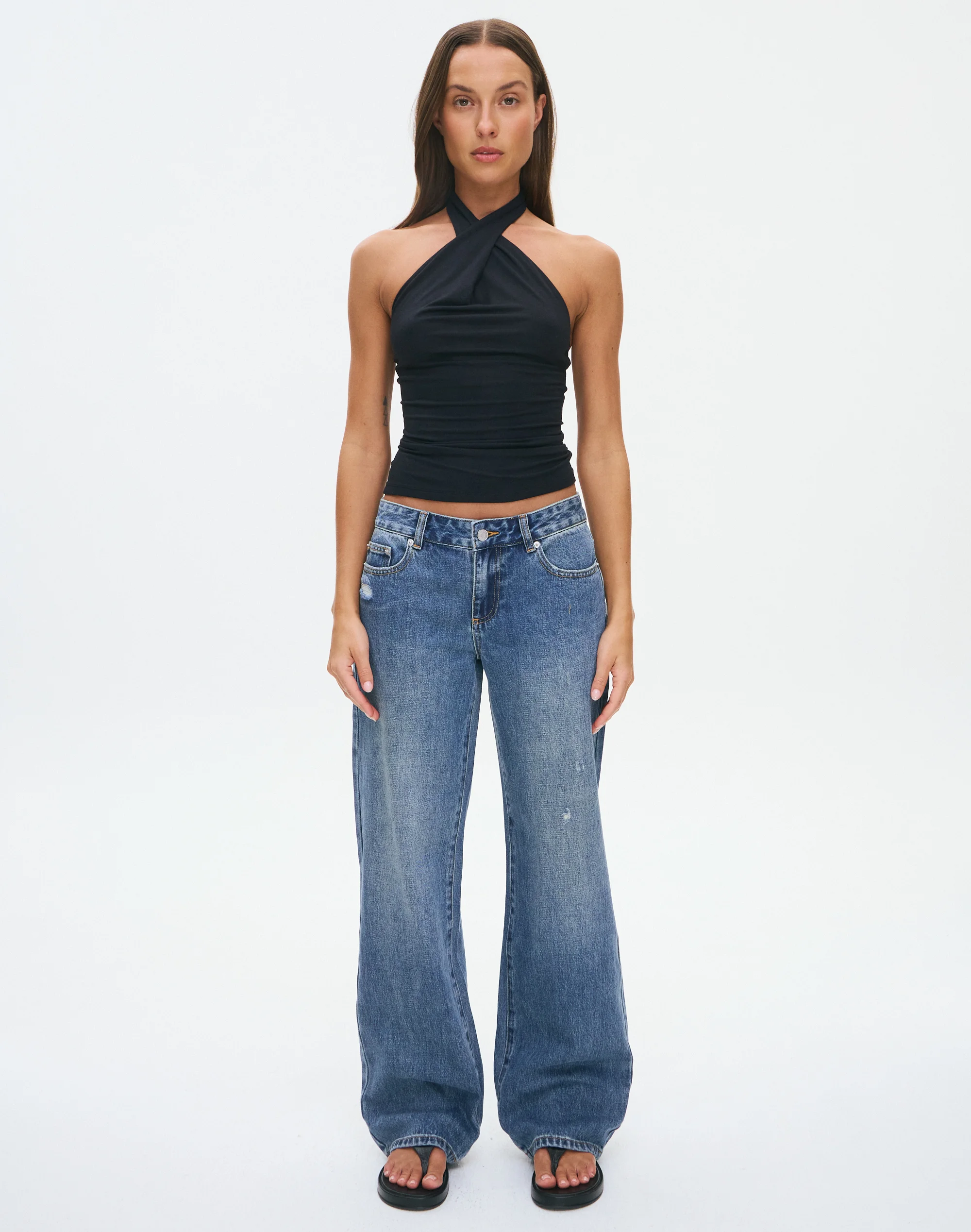 Low Rise Straight Leg Jean Bingo Blue