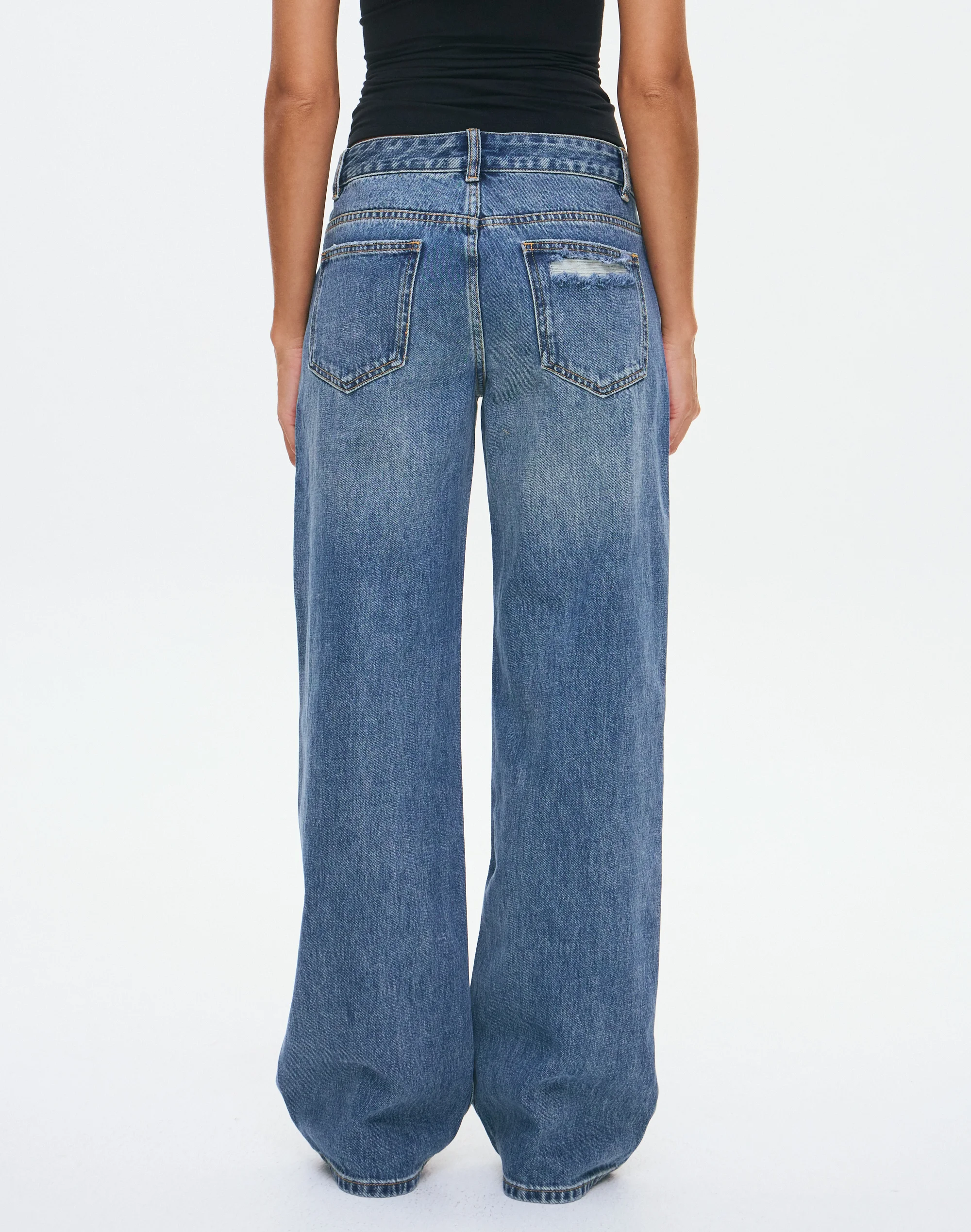 Low Rise Straight Leg Jean Bingo Blue