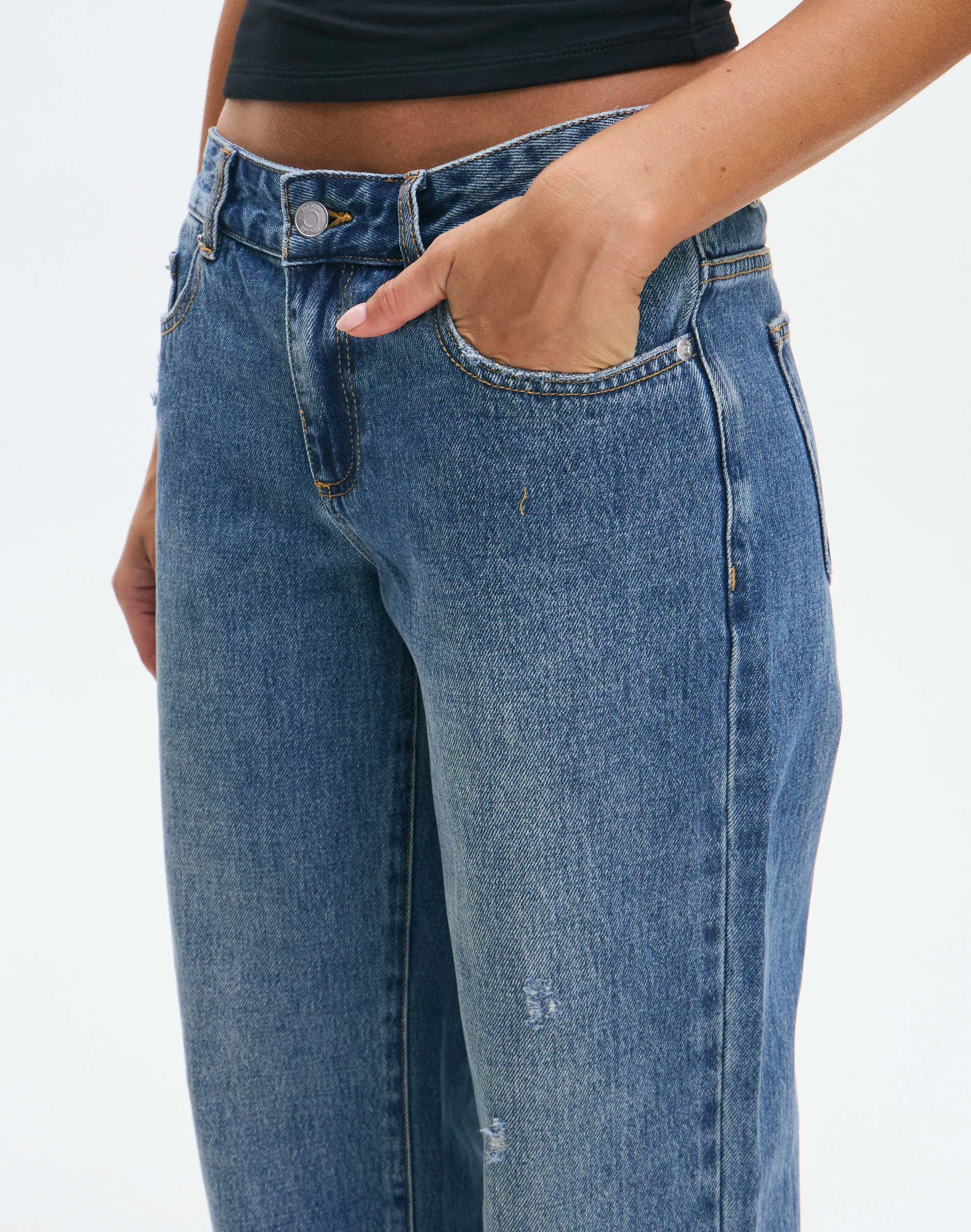 Low Rise Straight Leg Jean Bingo Blue