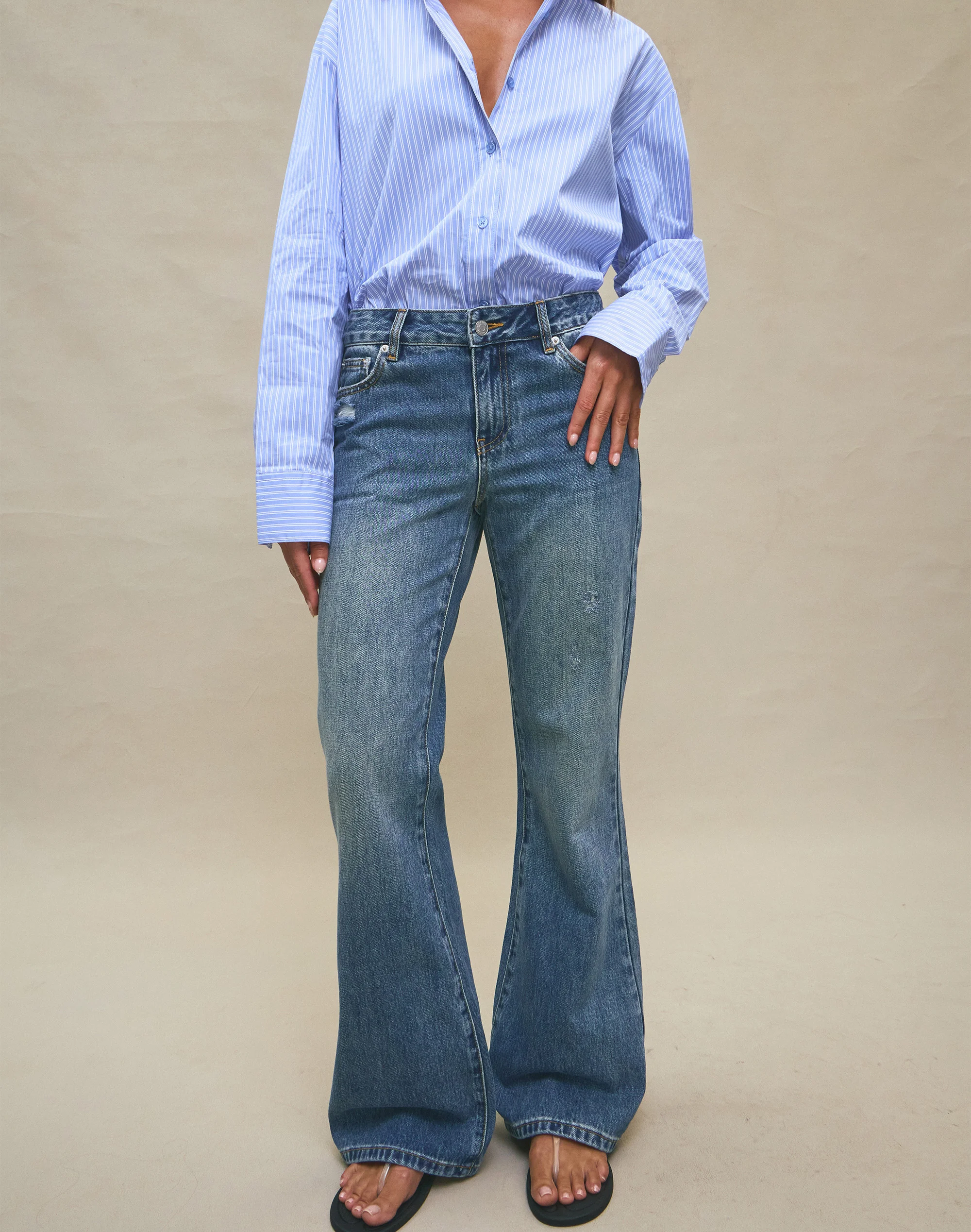 Low Rise Bootleg Jean Bingo Blue