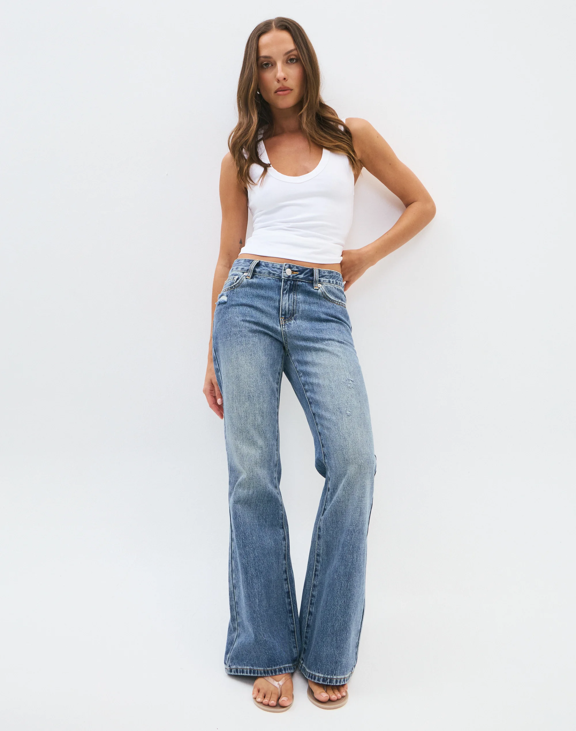 Low Rise Bootleg Jean Bingo Blue