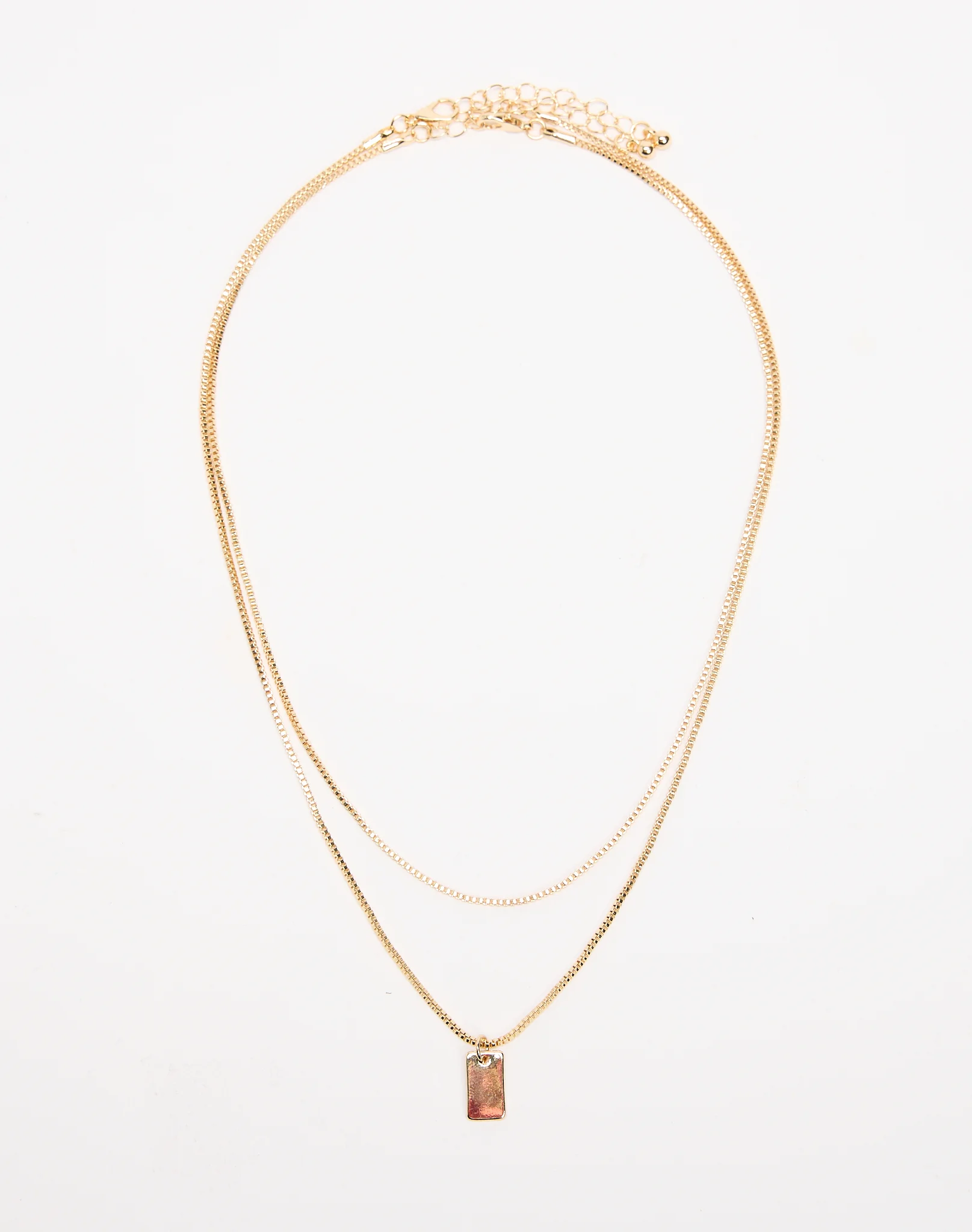 Layered Pendant Necklace Gold