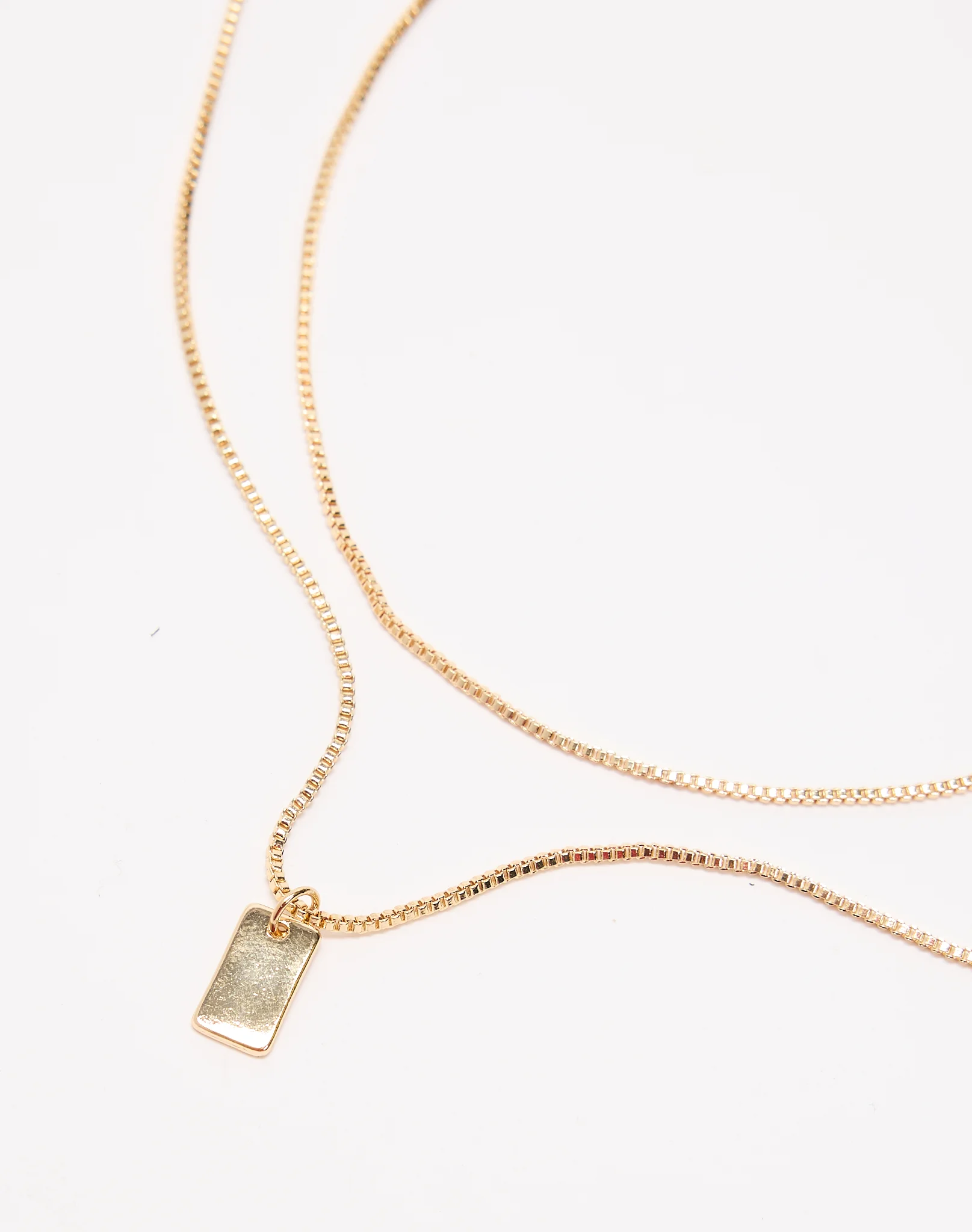 Layered Pendant Necklace Gold
