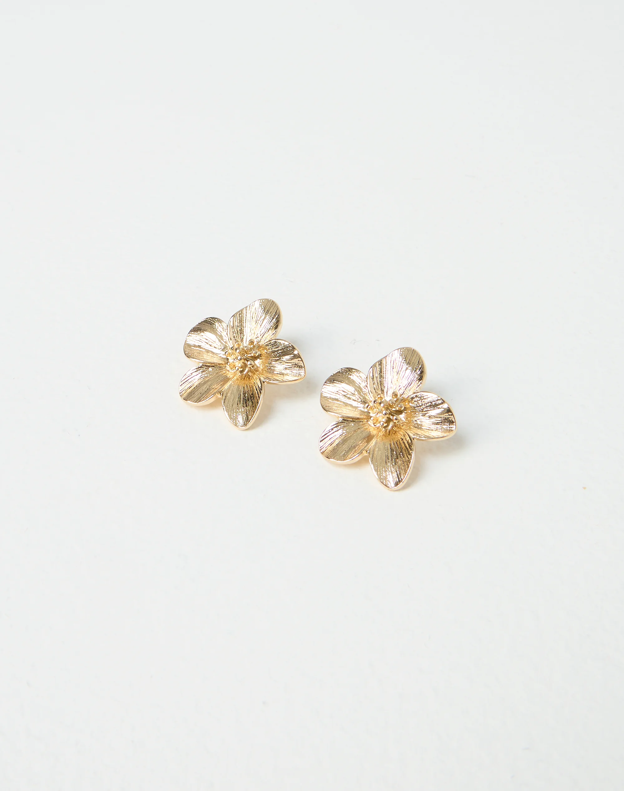 Flower Statement Earring Gold