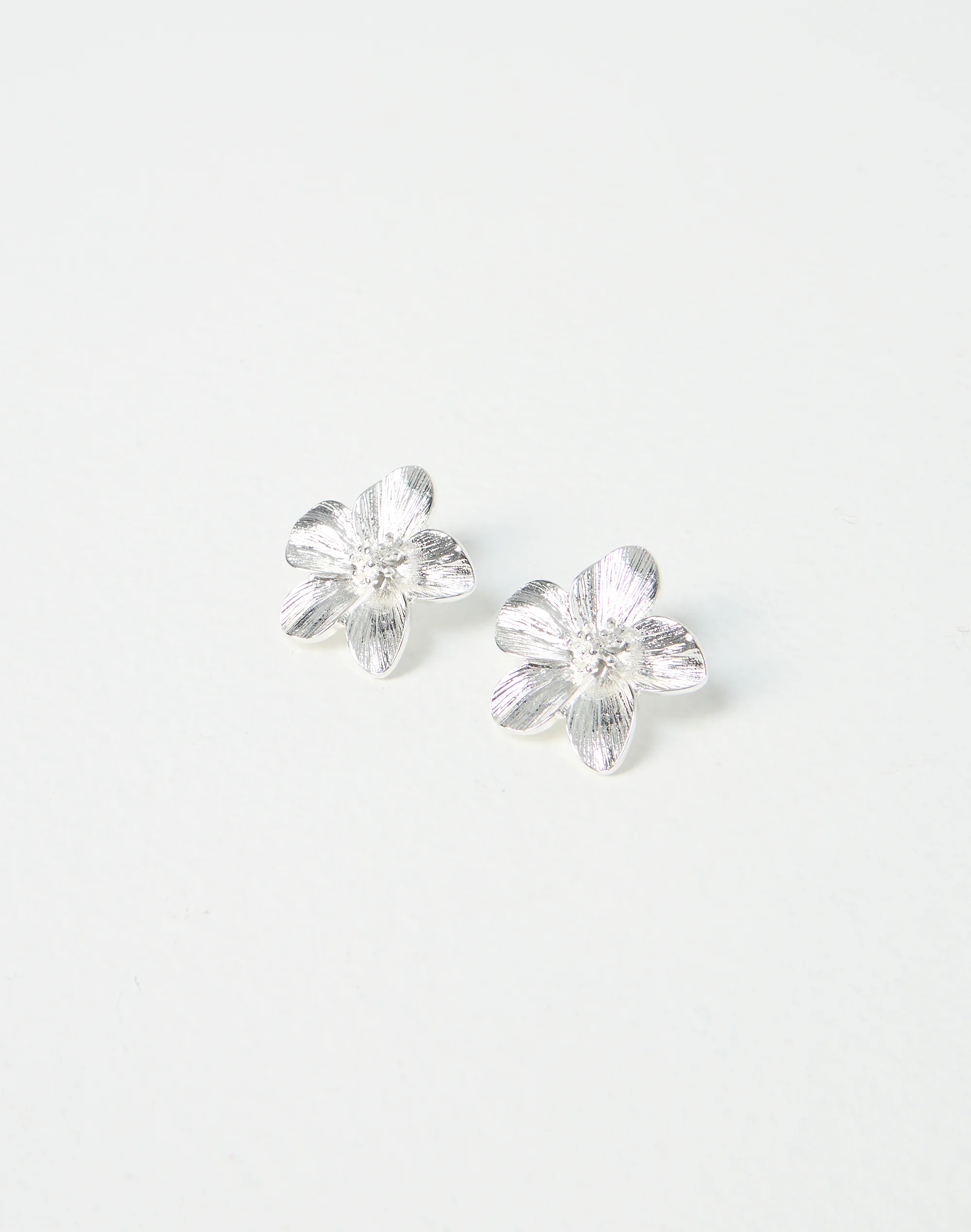 Flower Statement Earring Silver