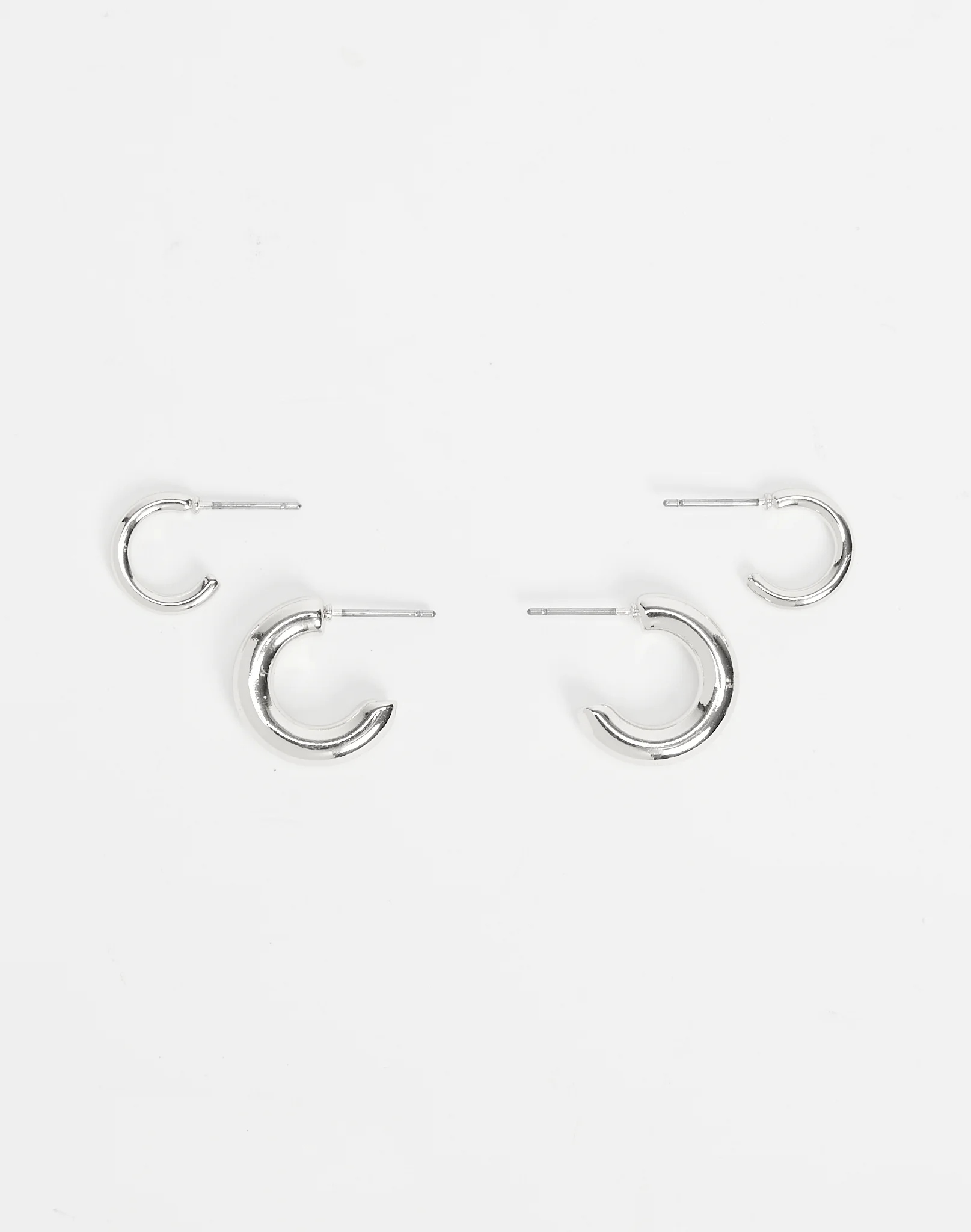 Classic Twin Hoop Earring Pack Hoop Earring Pack in Silver