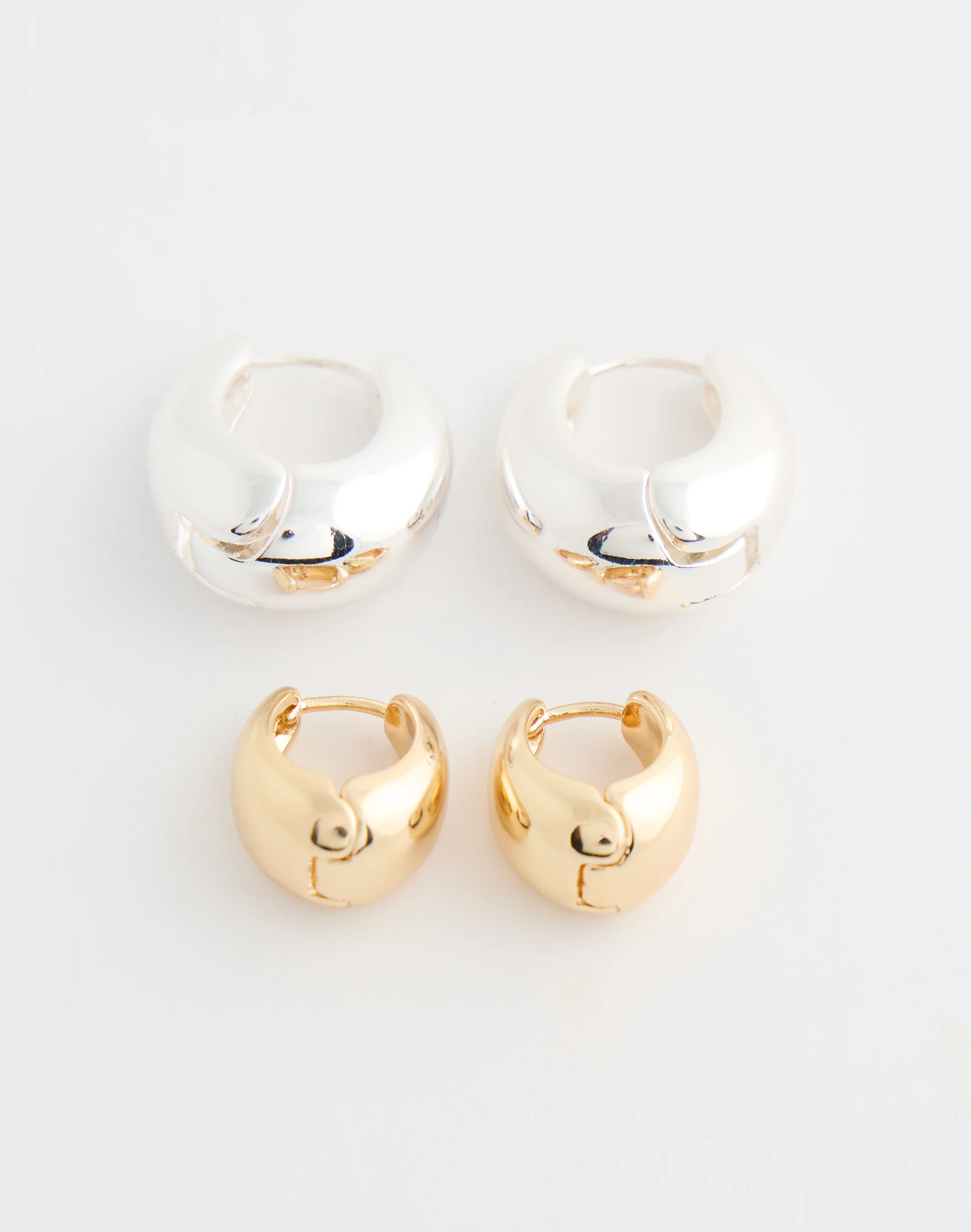Thick Mini Hoop Pack Gold X Silver