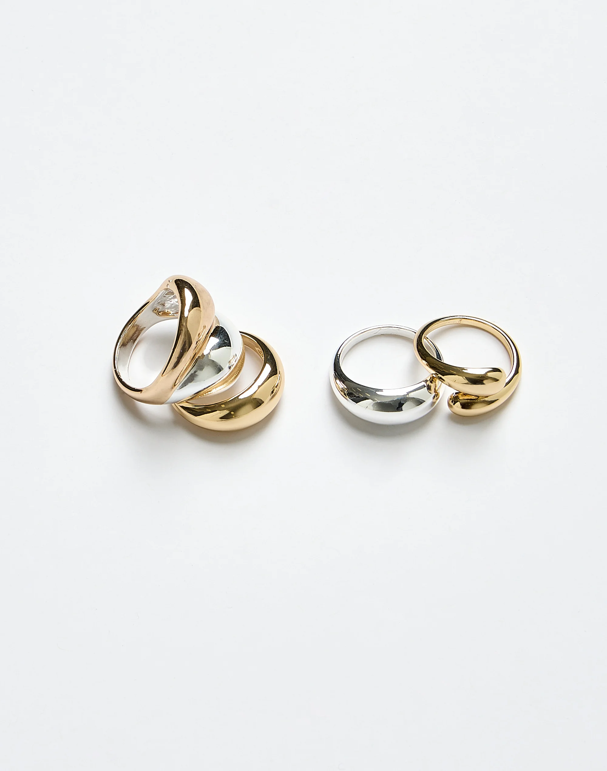 Two Tone Plated Ring Pack Gold X Silver