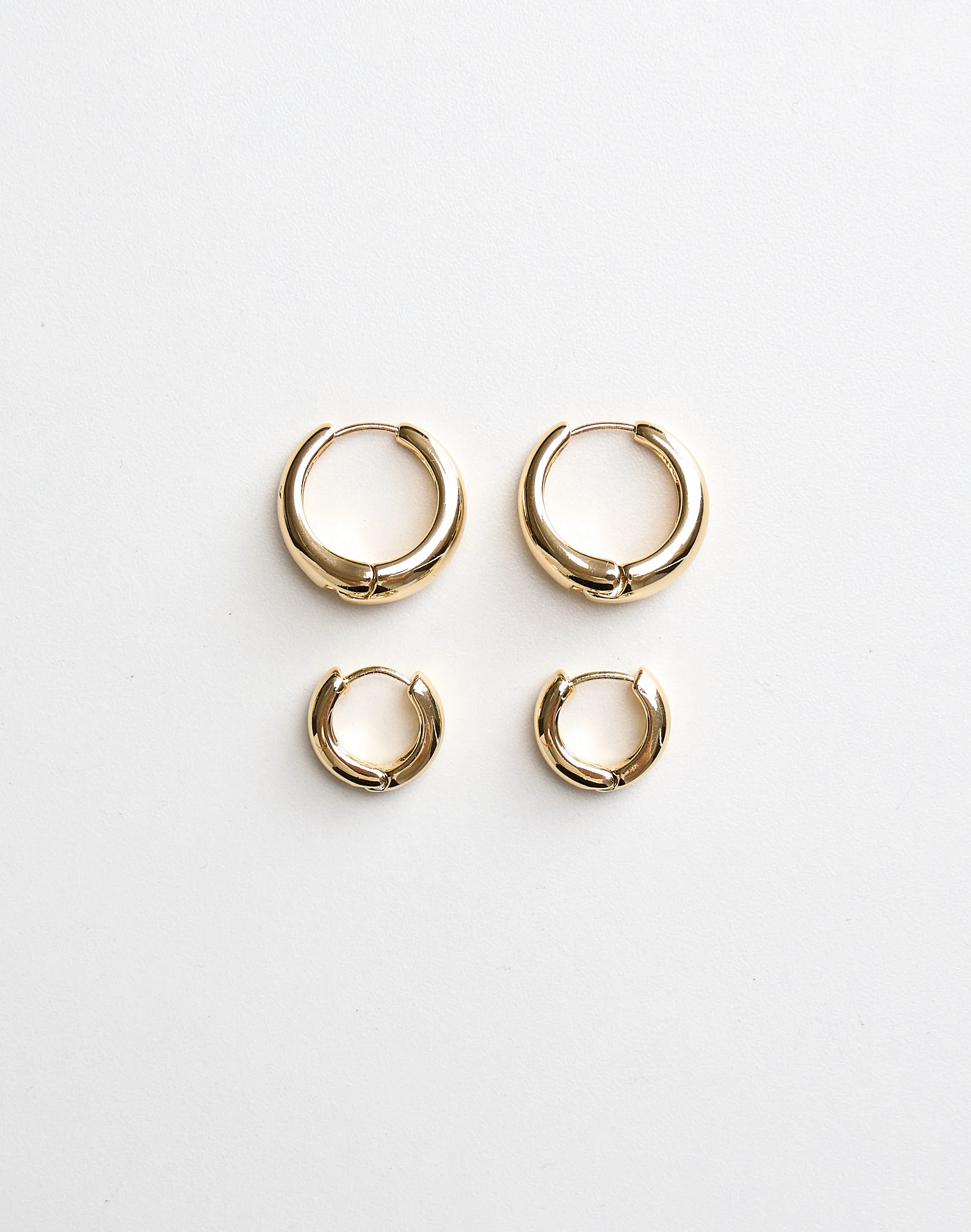 Two Pack Hoop Clasp Earring Gold