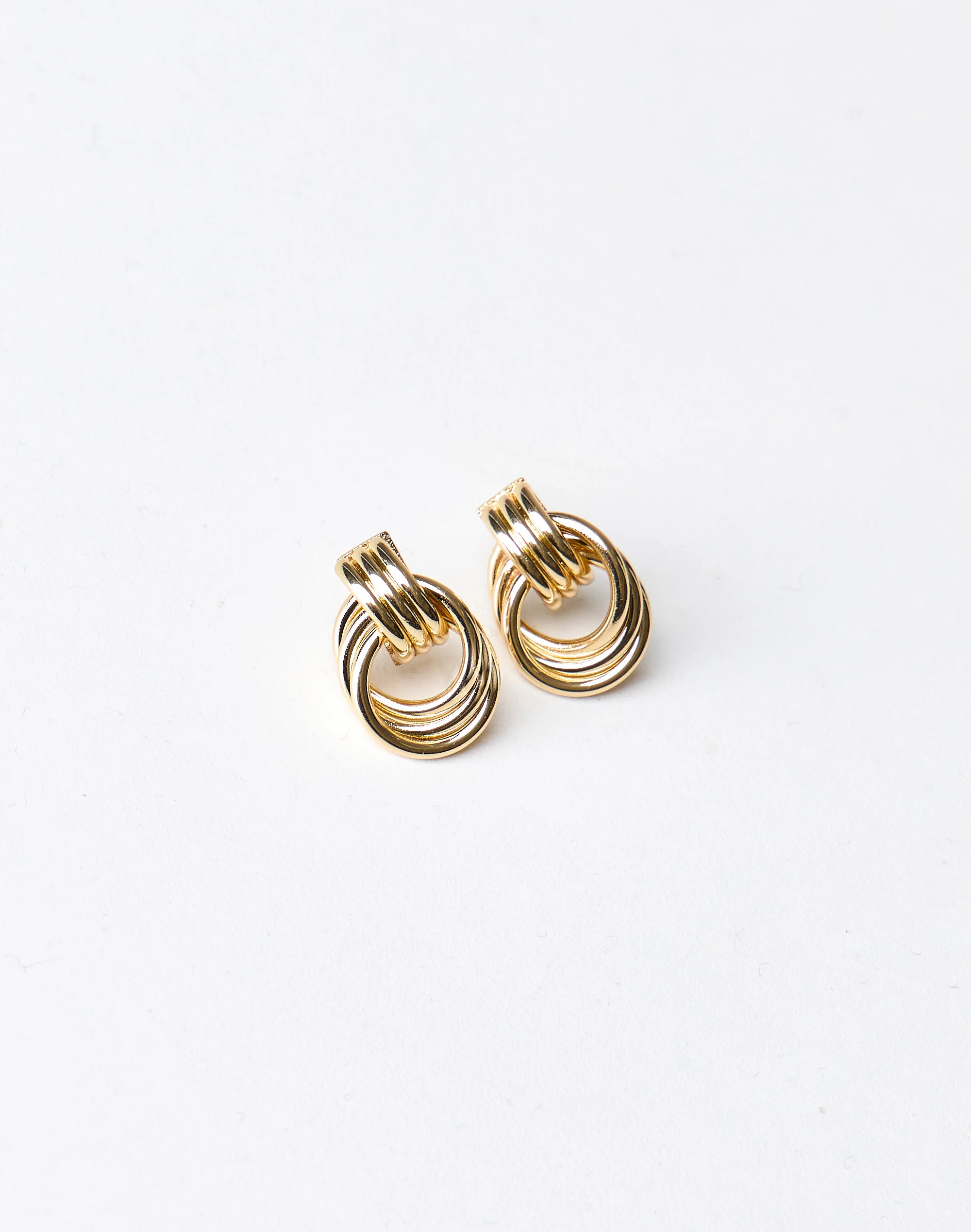 Small Layered Hoop Earrings Gold