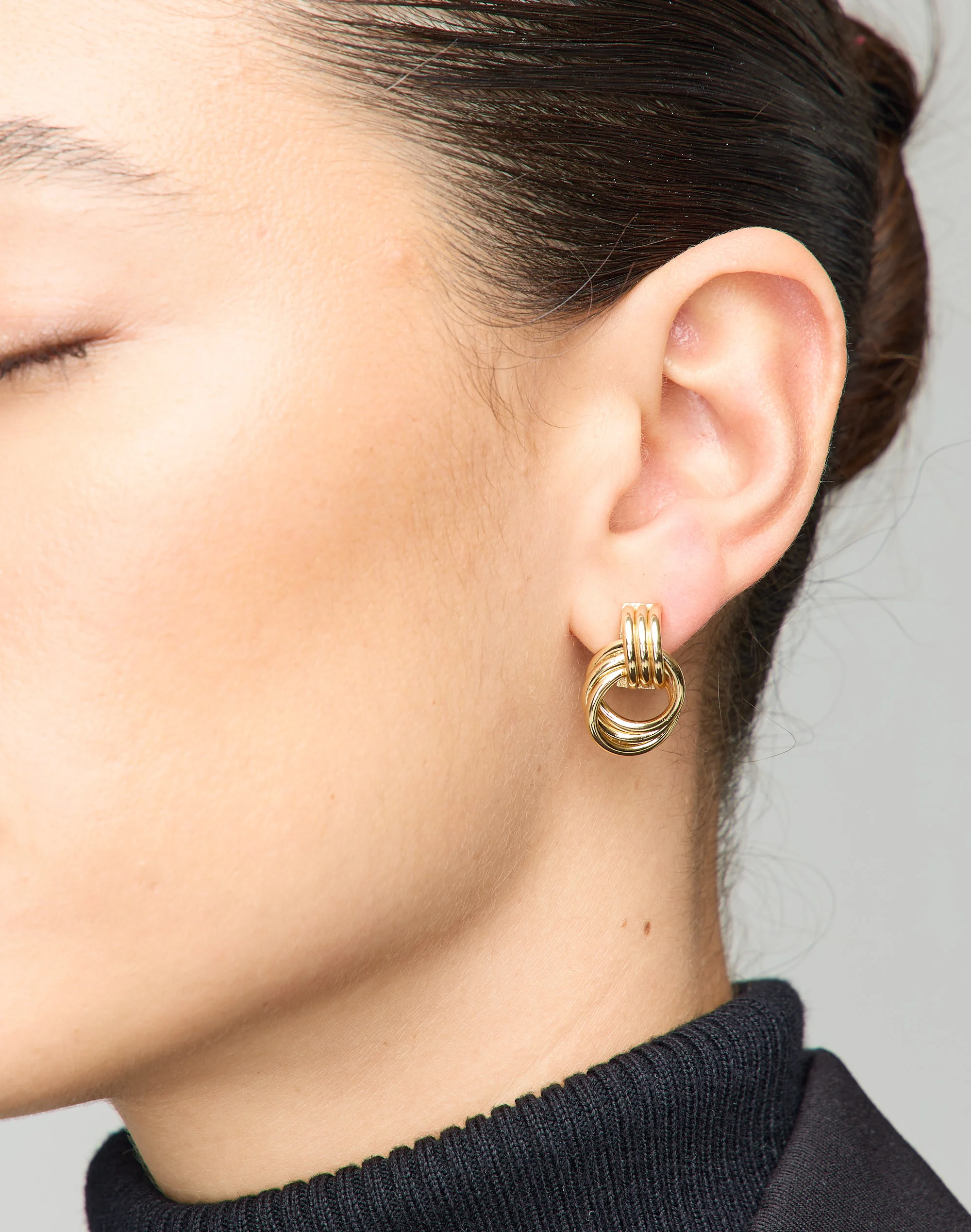 Small Layered Hoop Earrings Gold 3 Small Layered Hoop Earrings Gold