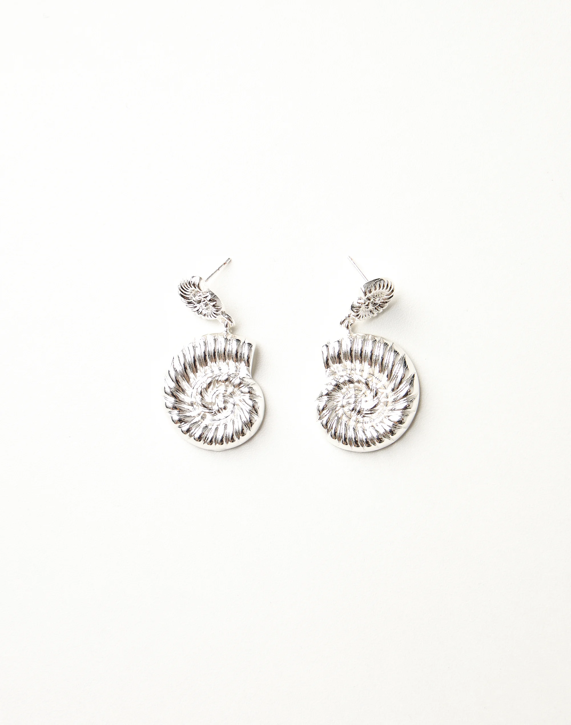 Statement Shell Drop Earring Silver