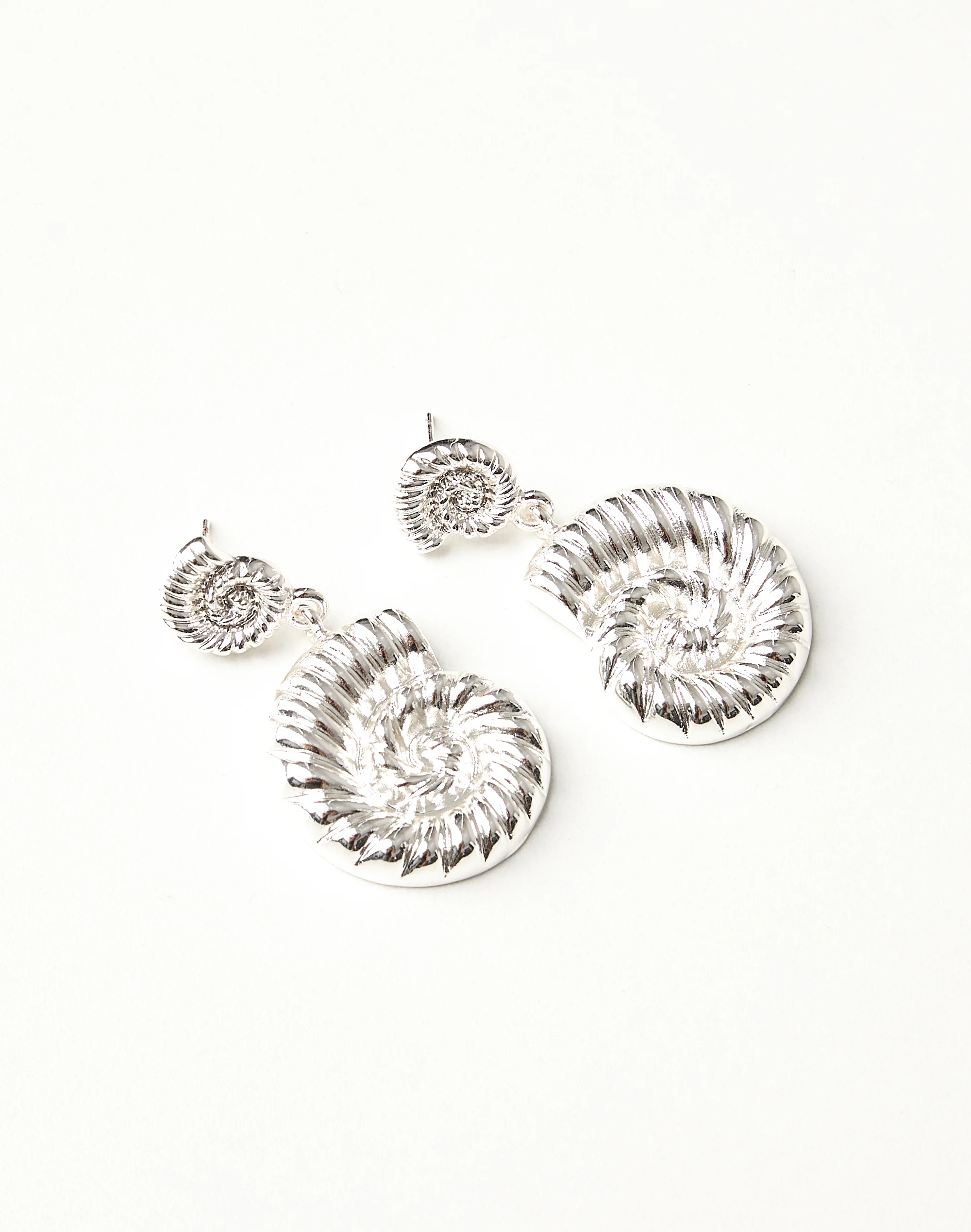 Statement Shell Drop Earring Silver
