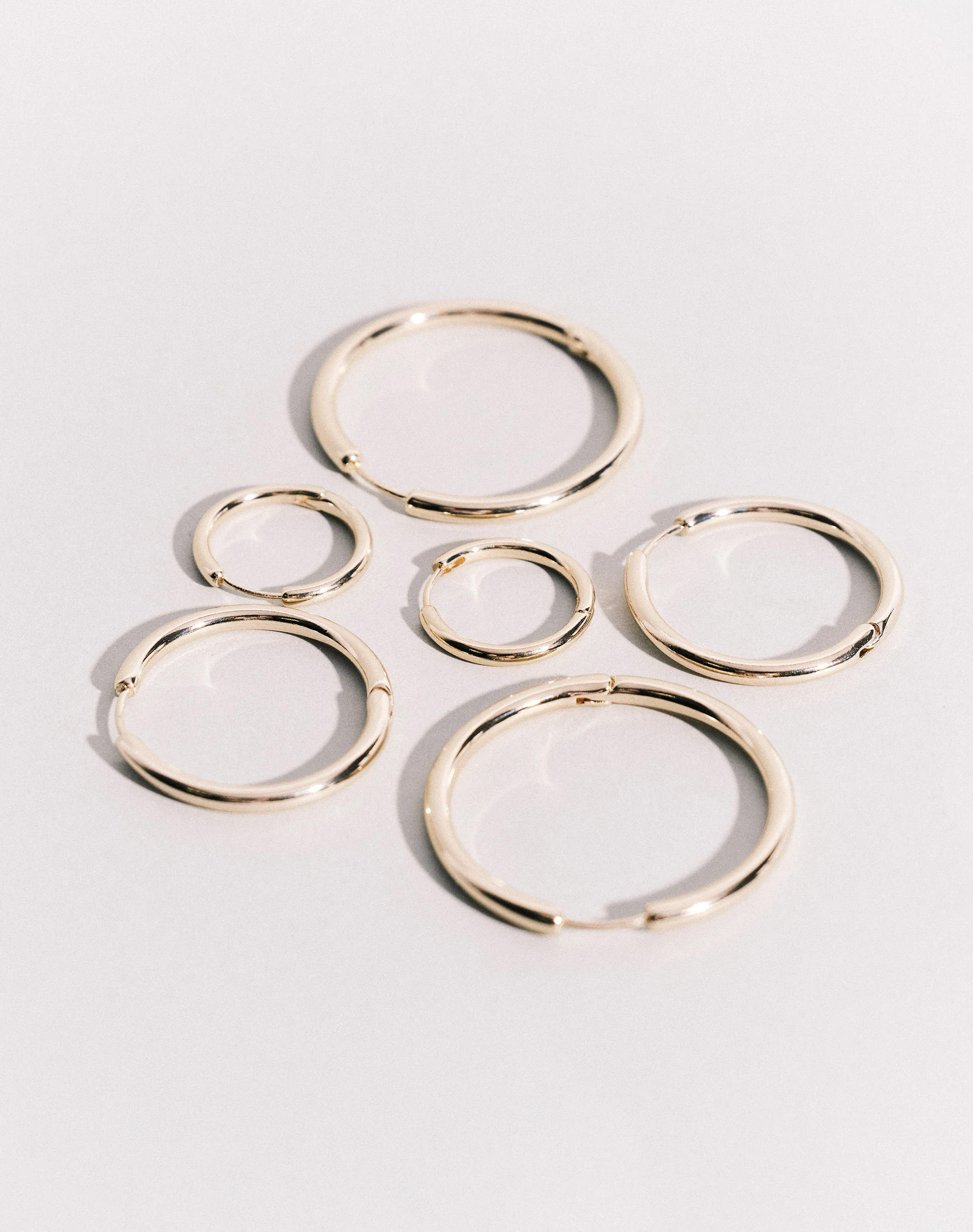 Three Hoop Earring Pack Gold