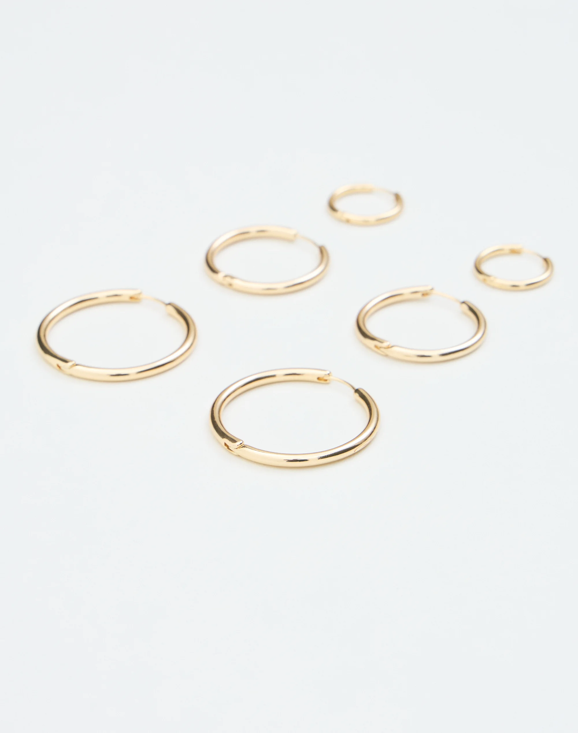 Three Hoop Earring Pack Gold