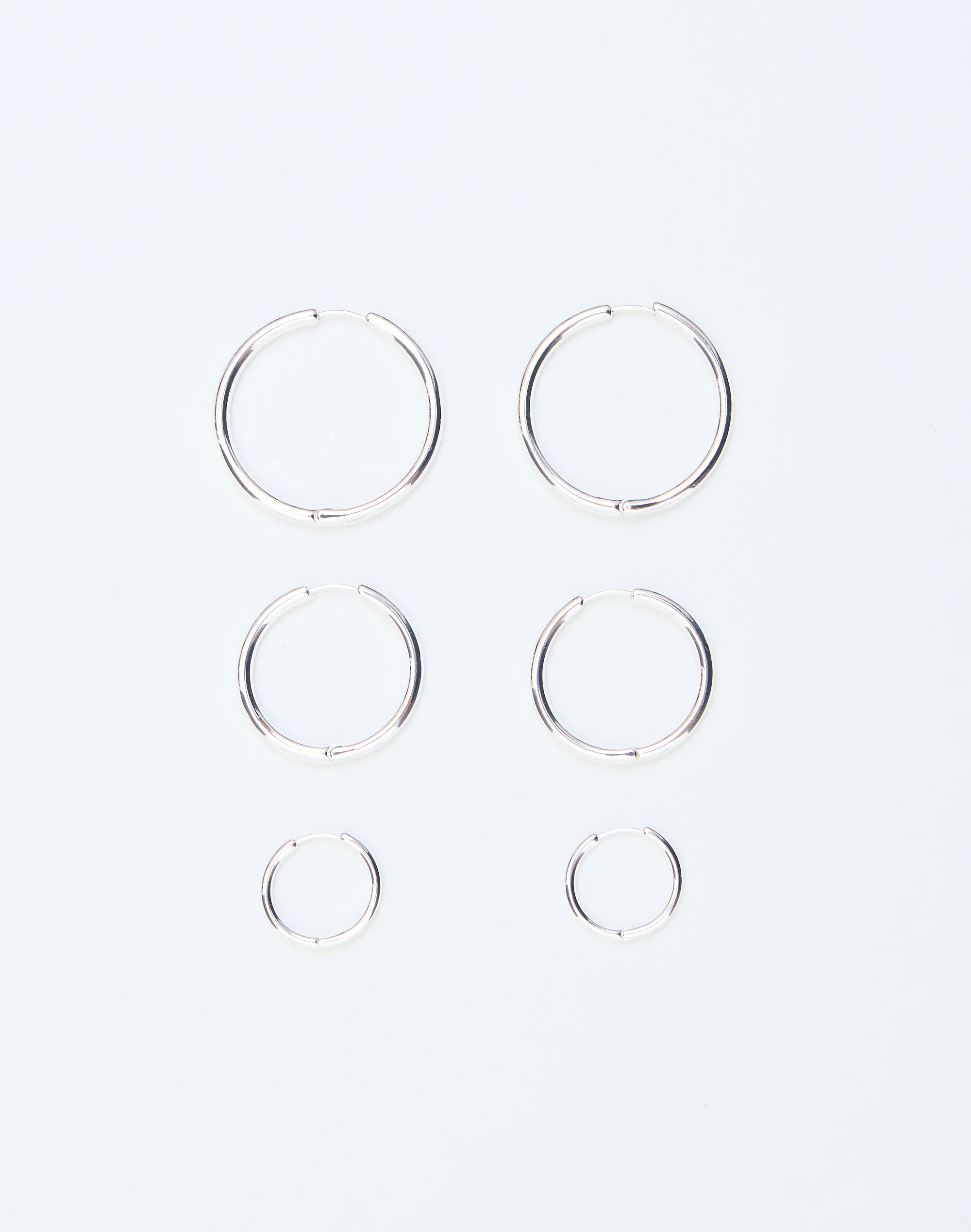 Three Hoop Earring Pack Silver