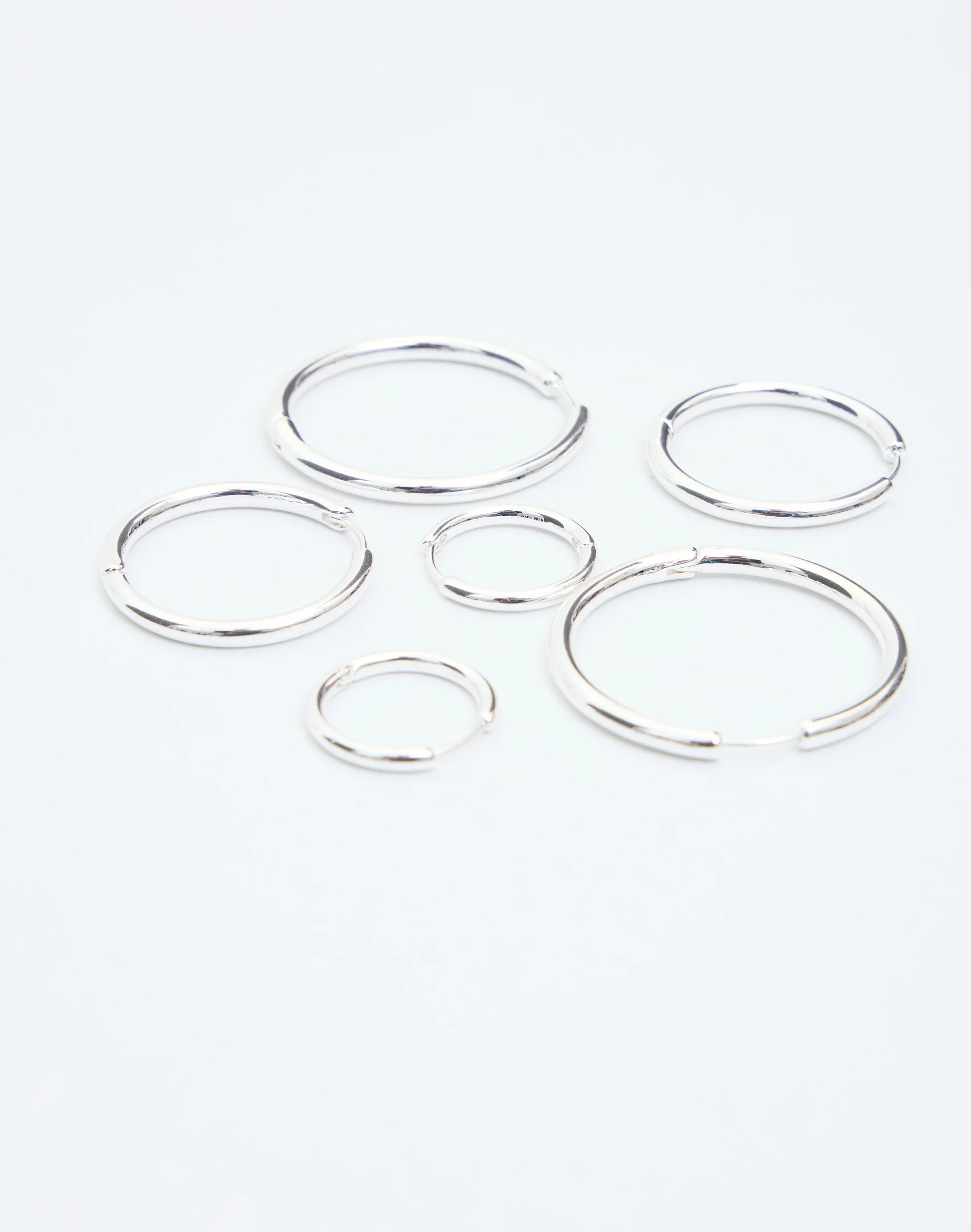 Three Hoop Earring Pack Silver