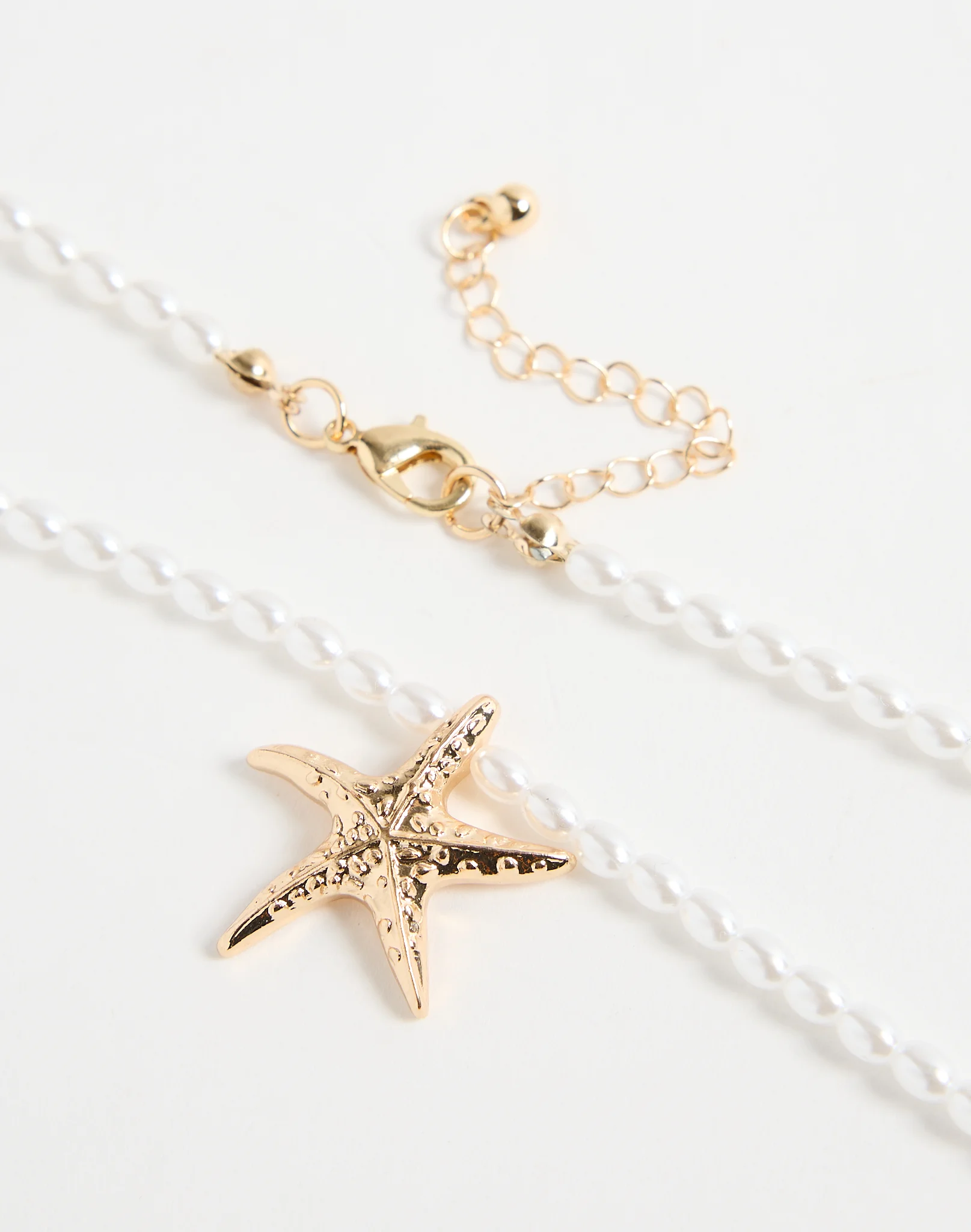 Pearl Starfish Pendant Necklace Pearl X Gold