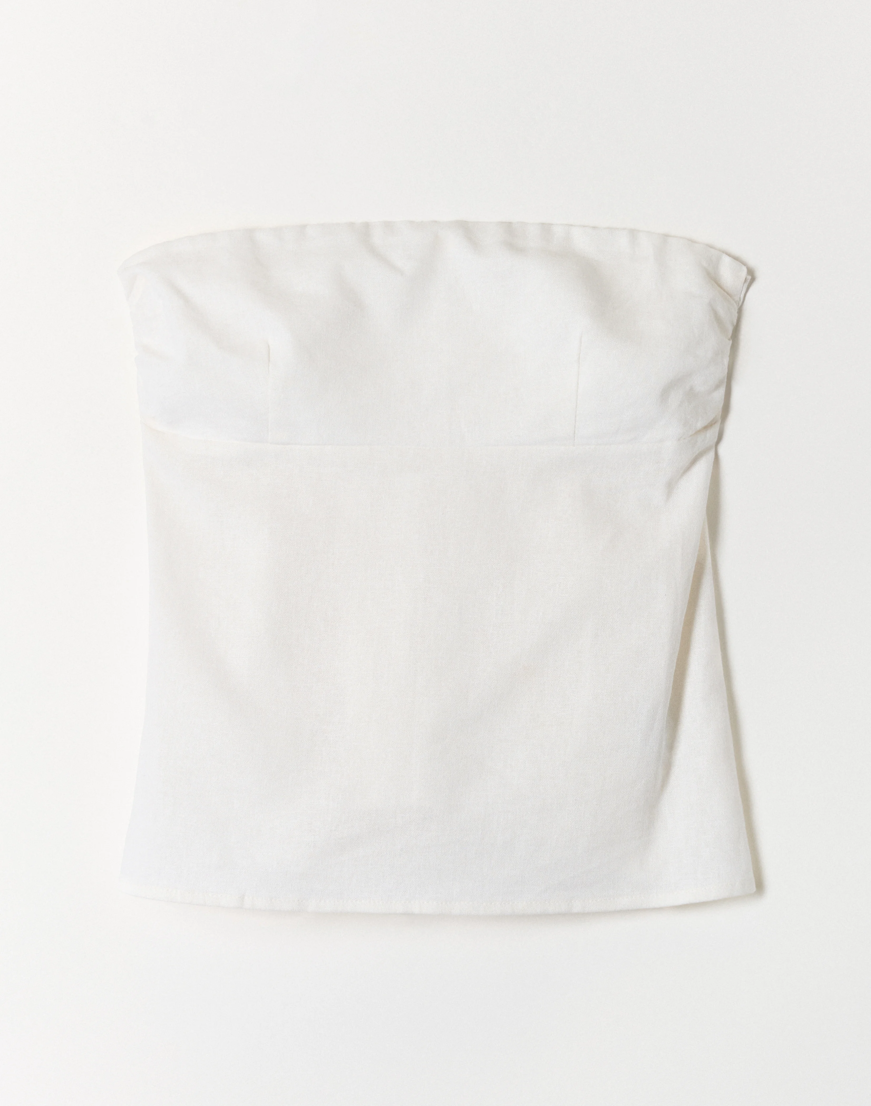Linen Blend Strapless Tie Back Top White 7 Linen Blend Strapless Tie Back Top White