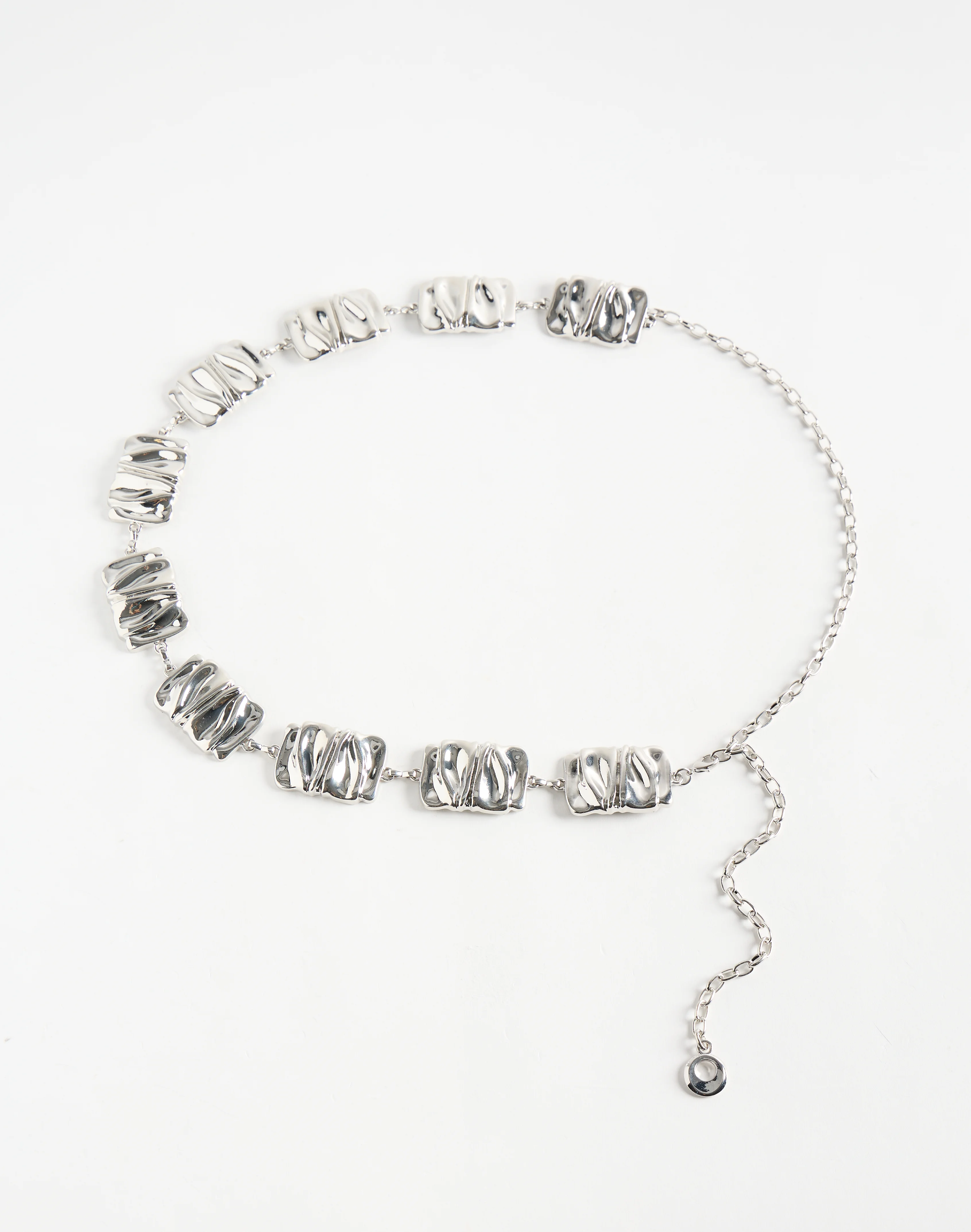 Textured Statement Chain Belt Belt in Silver