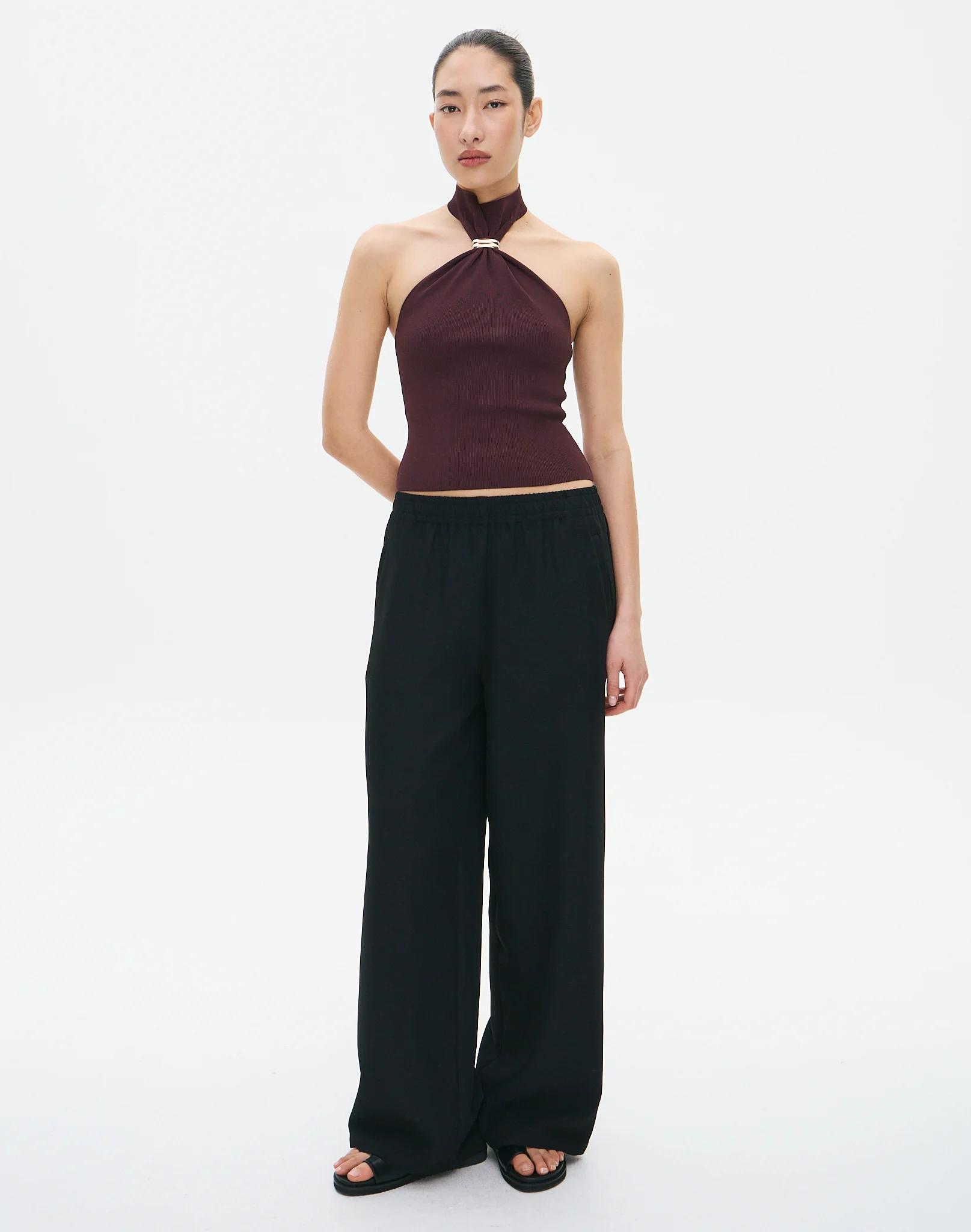 High Neck Hardware Detail Knit Top Bean There 3 High Neck Hardware Detail Knit Top Bean There