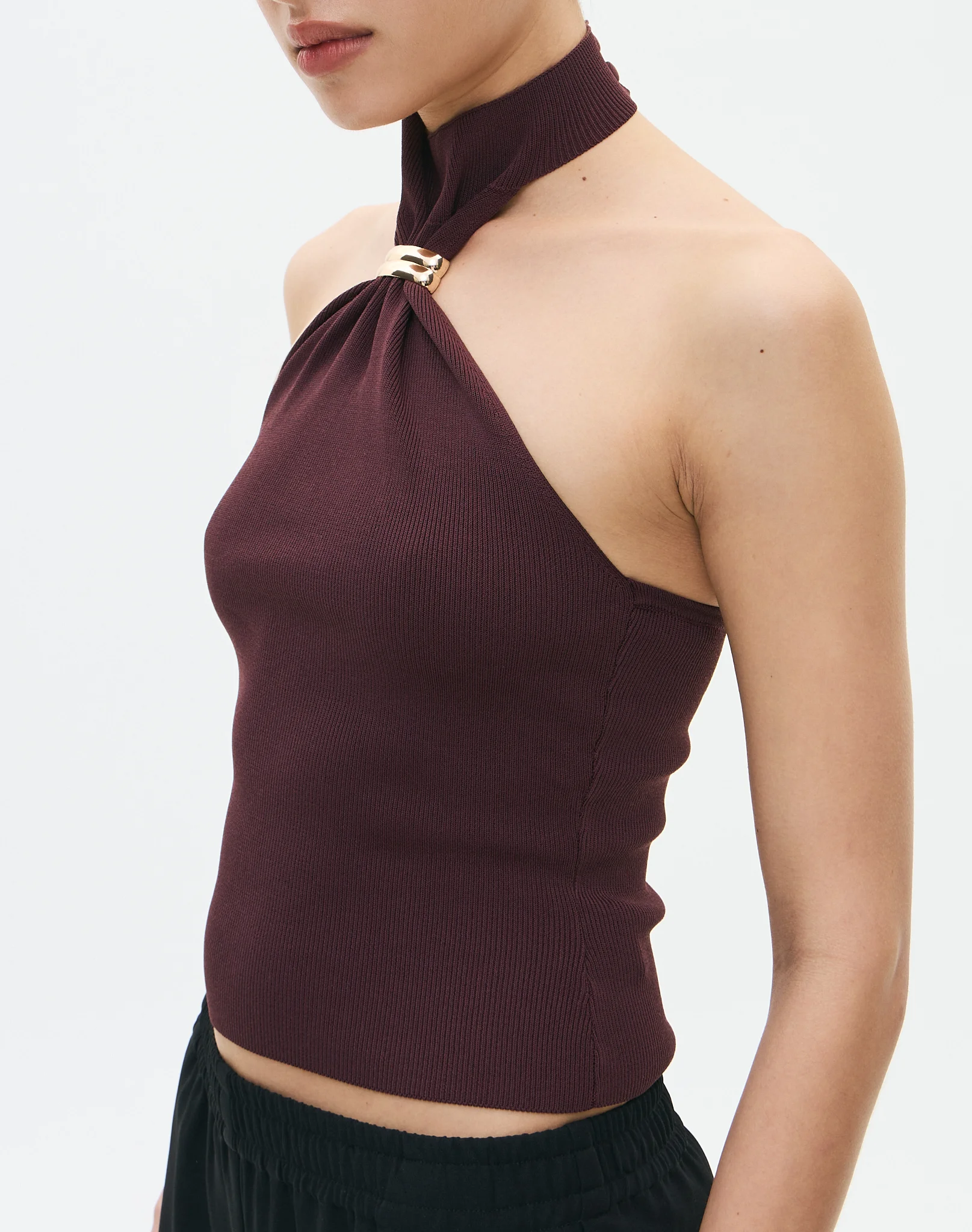 High Neck Hardware Detail Knit Top Bean There 5 High Neck Hardware Detail Knit Top Bean There