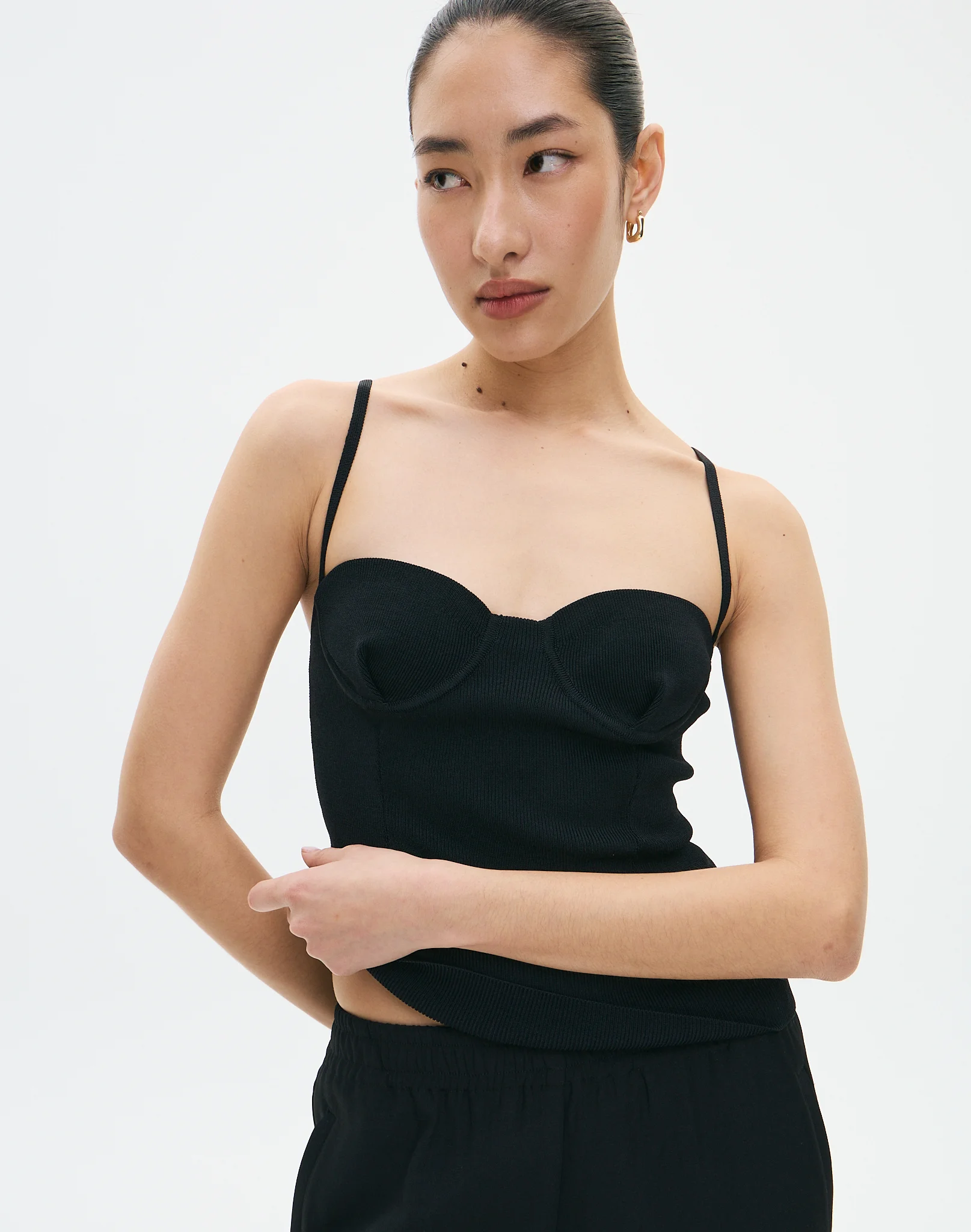 Knit Bustier Top Black