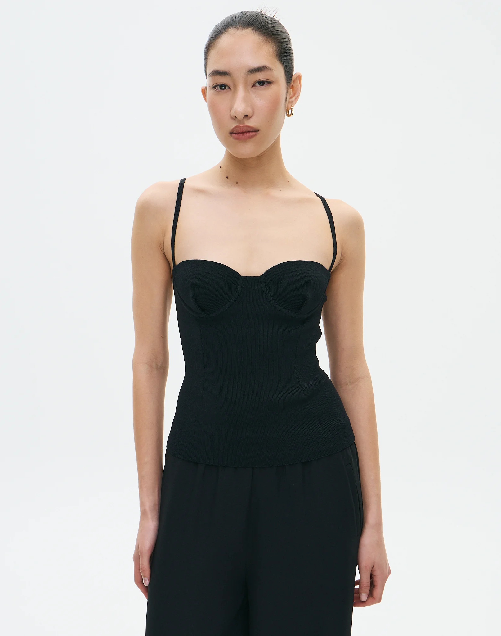 Knit Bustier Top Black