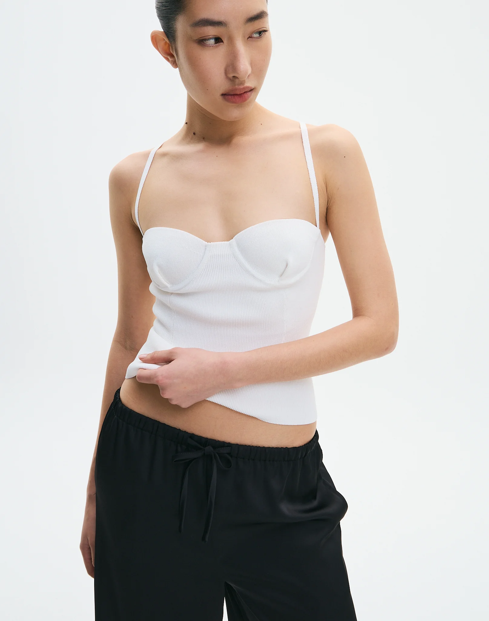Knit Bustier Top Milk