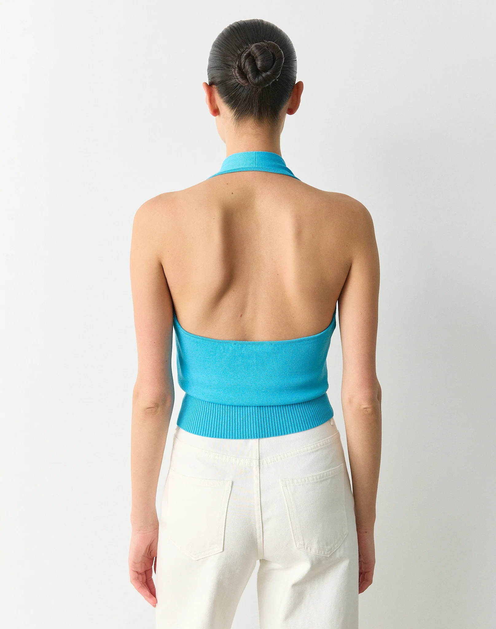 Knit Drape Halter Top Water Sign