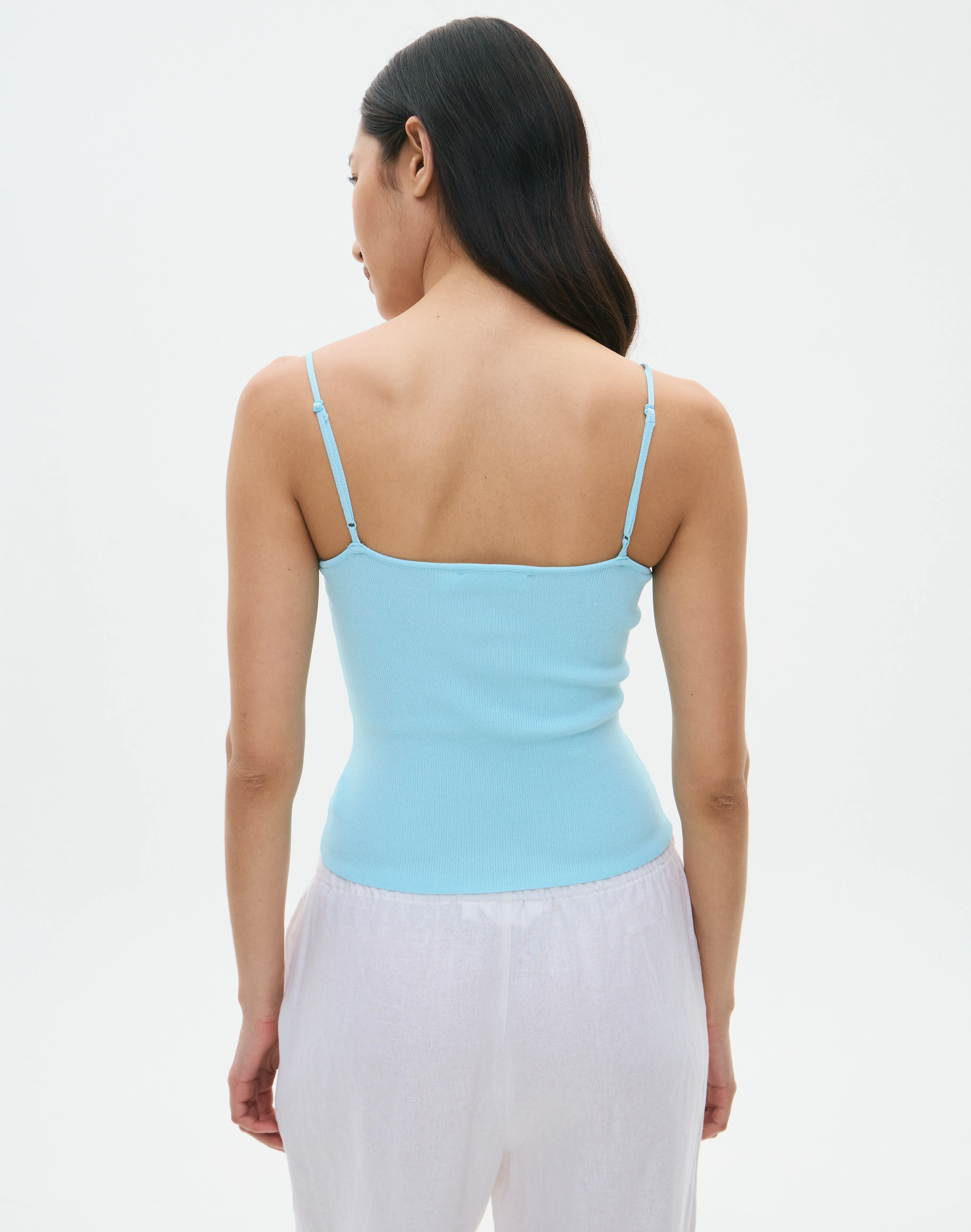 Bead Detail Knit Tank Sea Foam