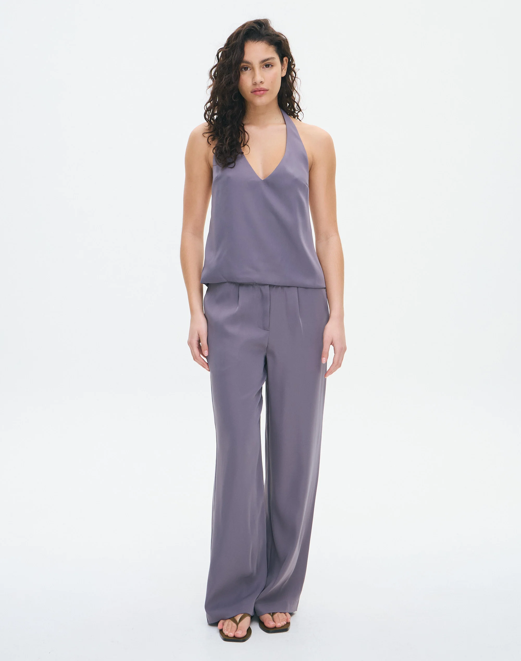 Relaxed Tie Back Halter Top Dusk Night Owl