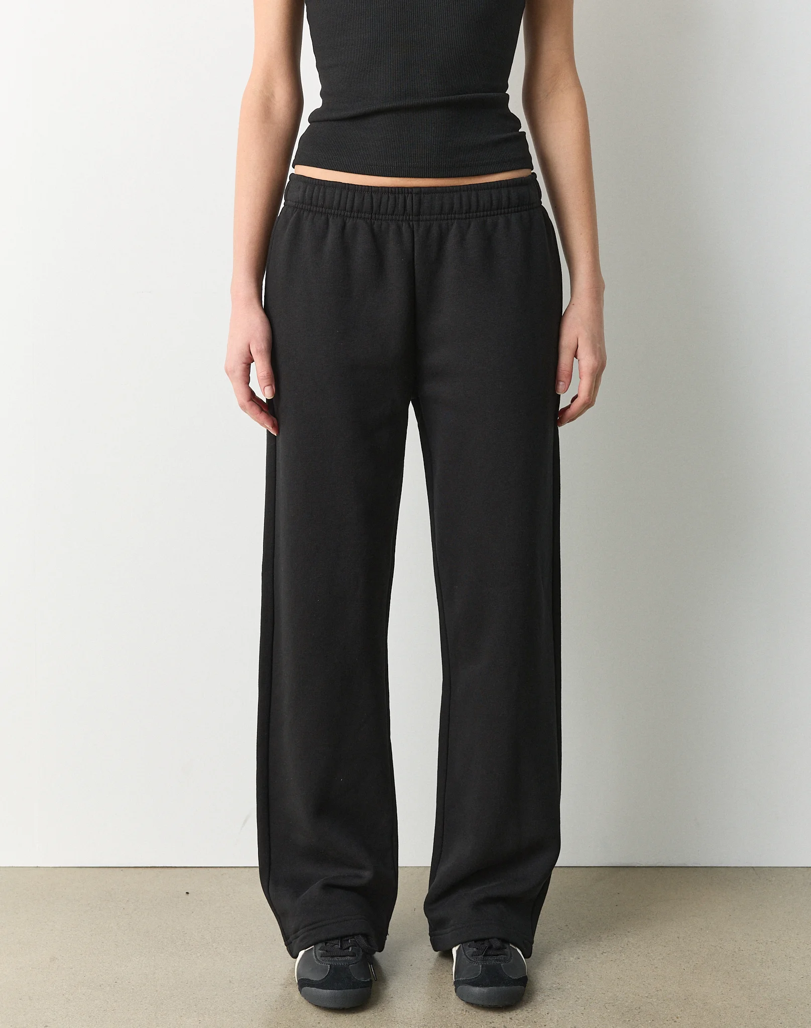 Elastic Waist Relaxed Sweatpant Black