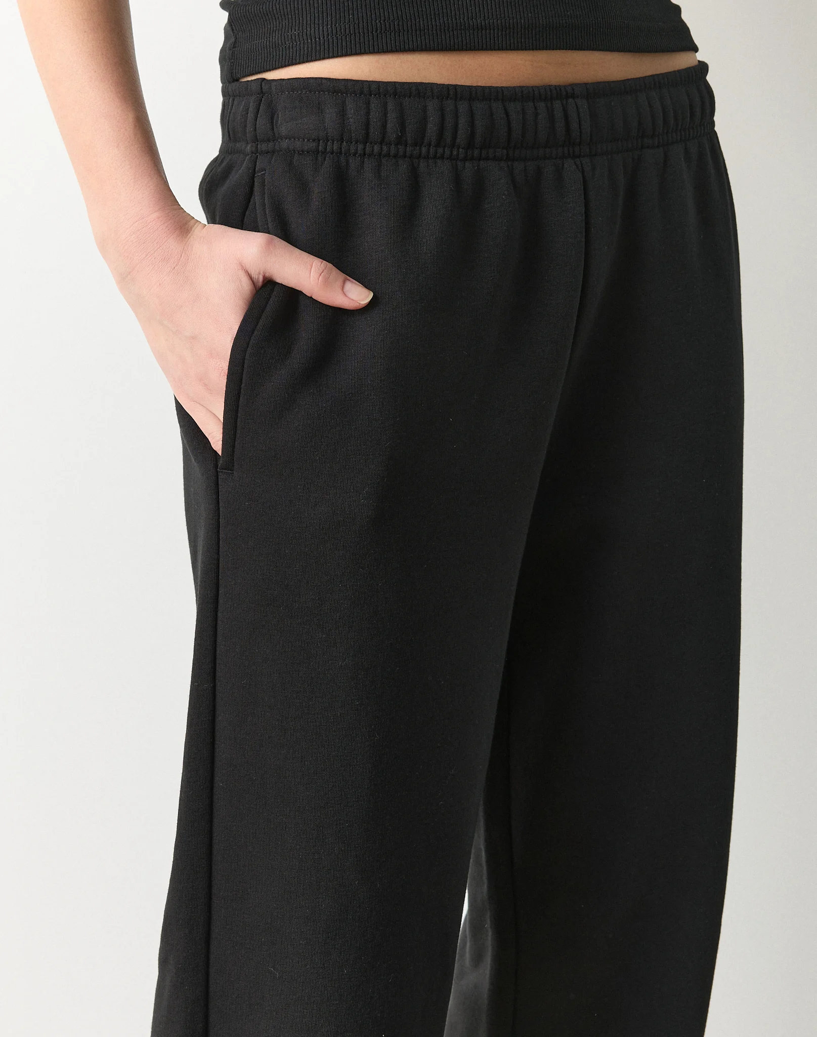 Elastic Waist Relaxed Sweatpant Black