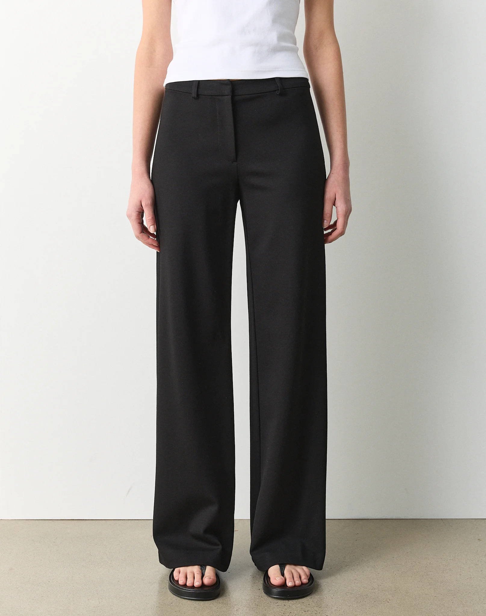 Mid Rise Tailored Ponte Pant Black 3 Mid Rise Tailored Ponte Pant Black