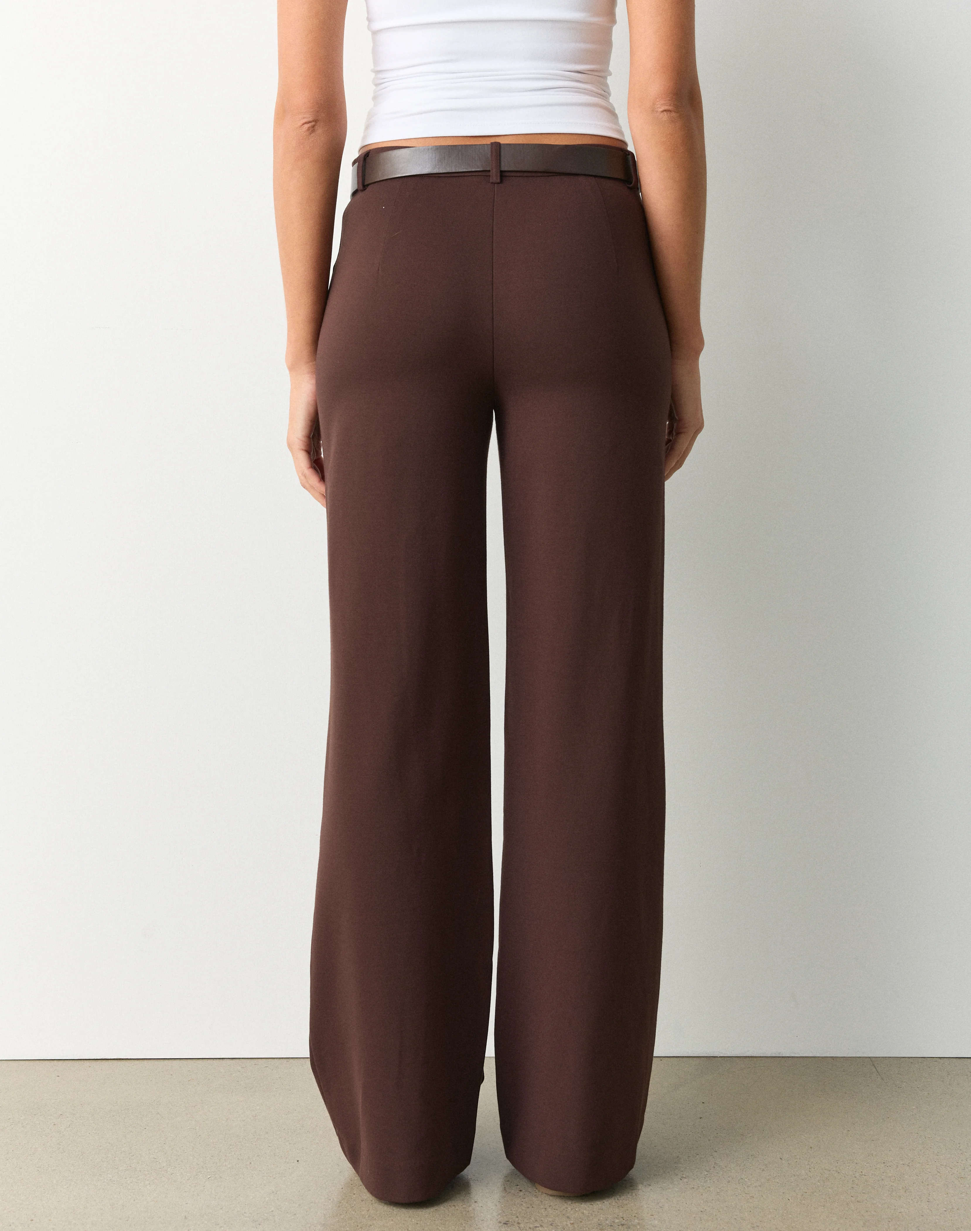 Mid Rise Tailored Ponte Pant Fudge Fantasy
