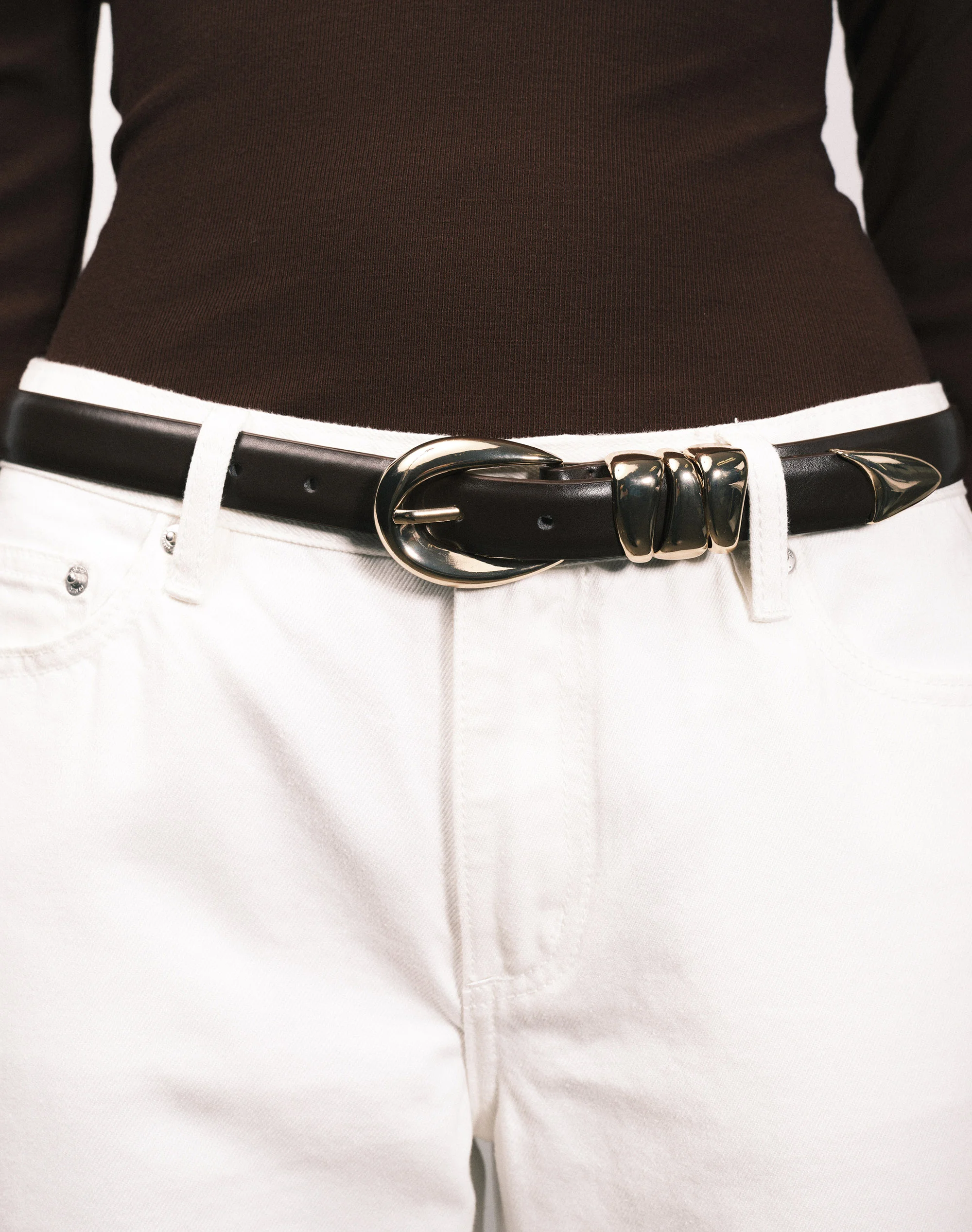 Classic Hoop Statement Belt Black X Gold
