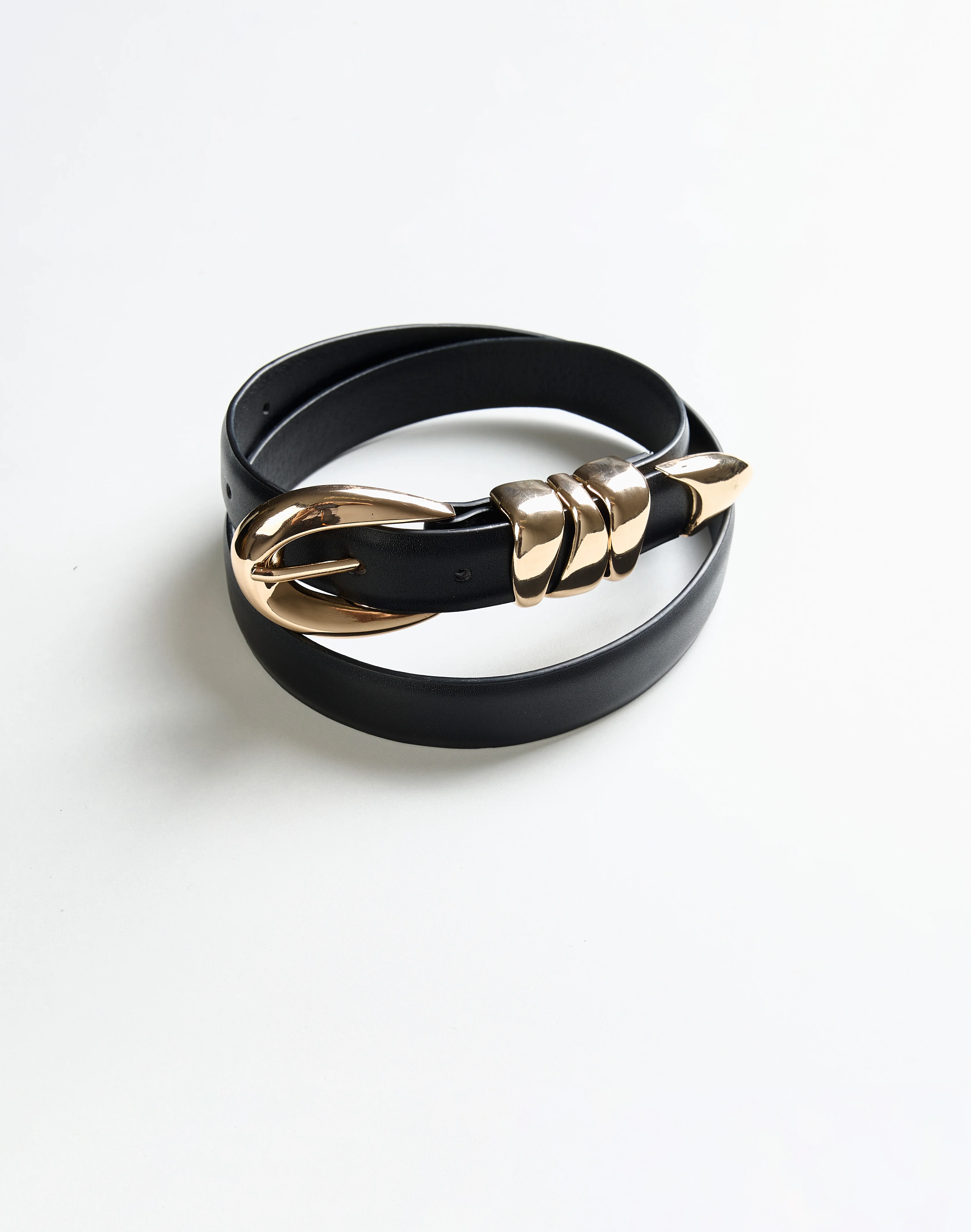 Classic Hoop Statement Belt Black X Gold